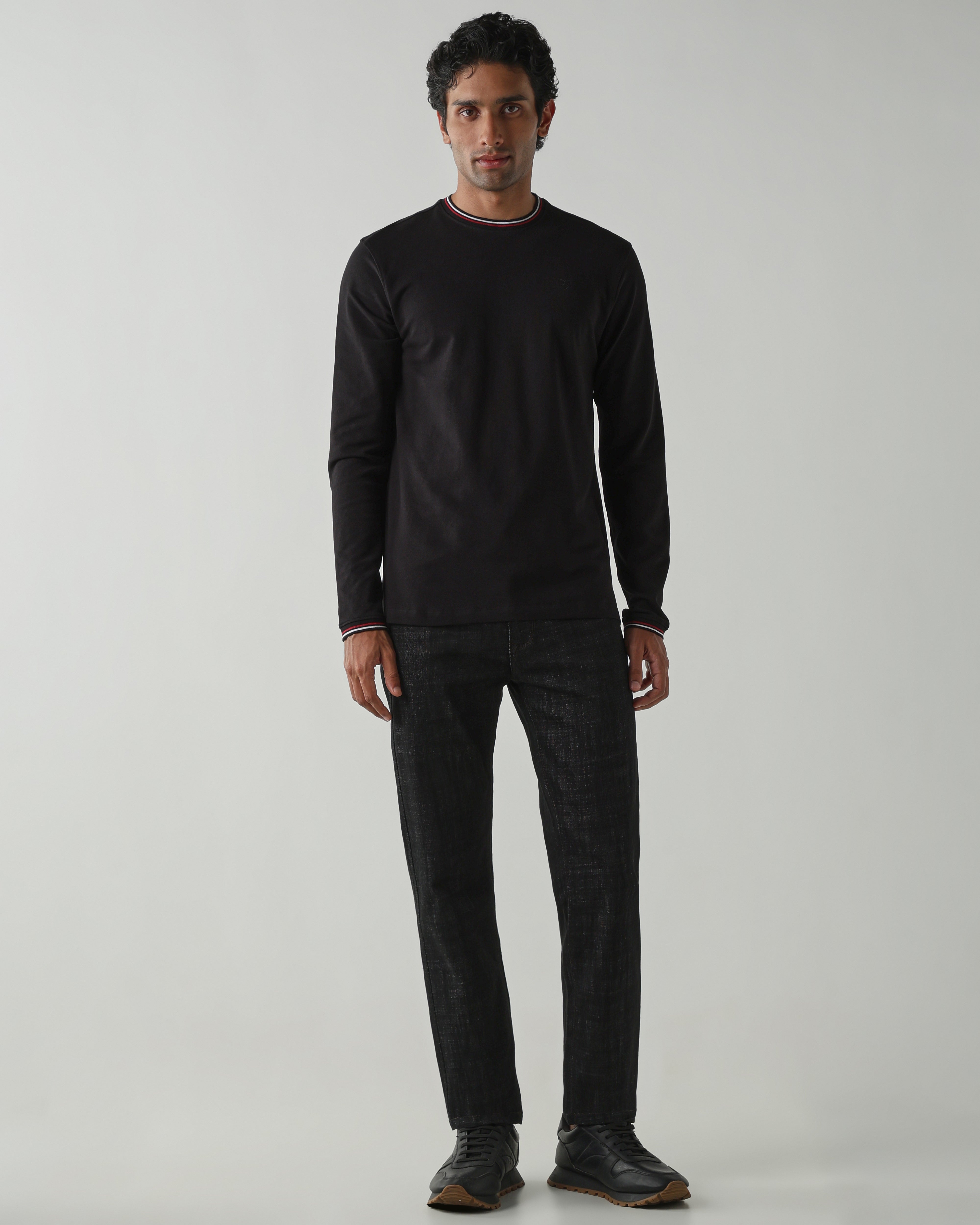 Topwear Premium Pique Knit Fabric T-Shirts – Black