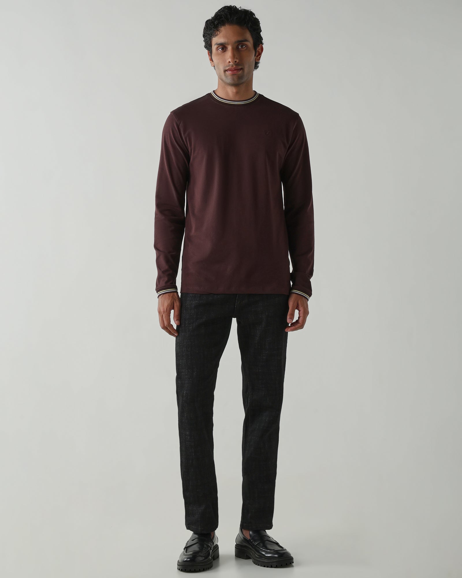 Topwear Premium Pique Knit Fabric T-Shirts – Coffee