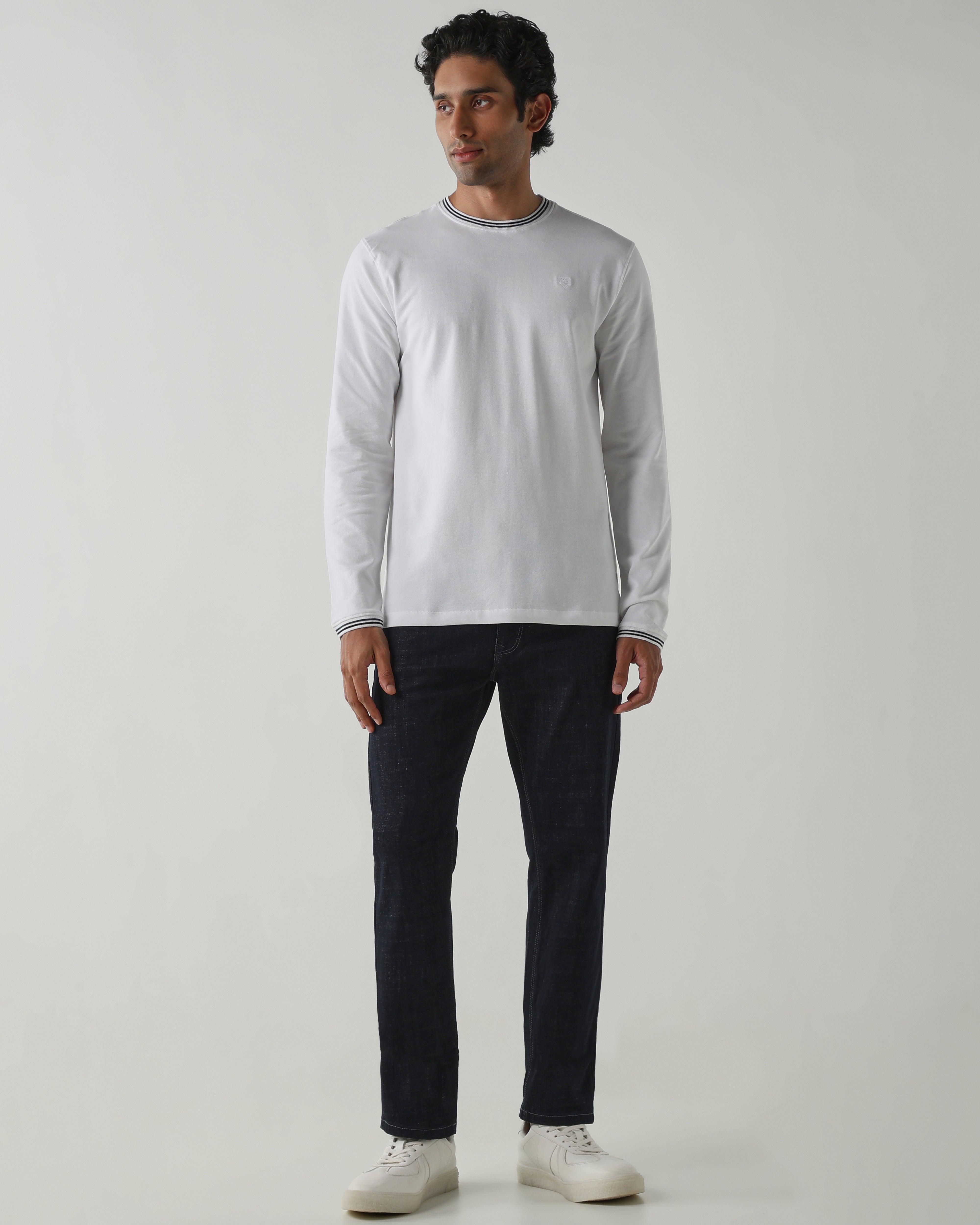 Topwear Premium Pique Knit Fabric T-Shirts – White