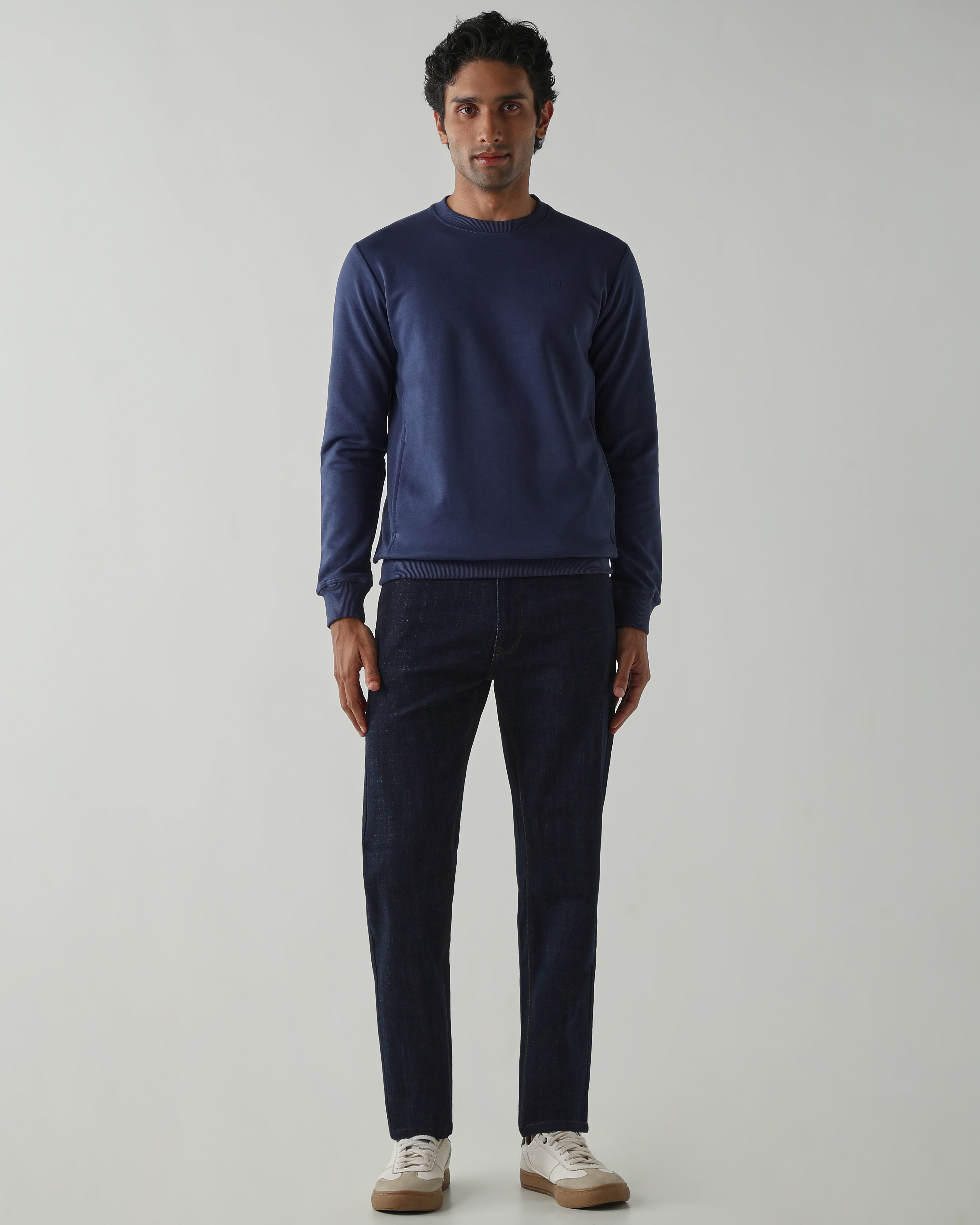 Round Neck Full sleeve  Sweatshirts – Insignia Blue