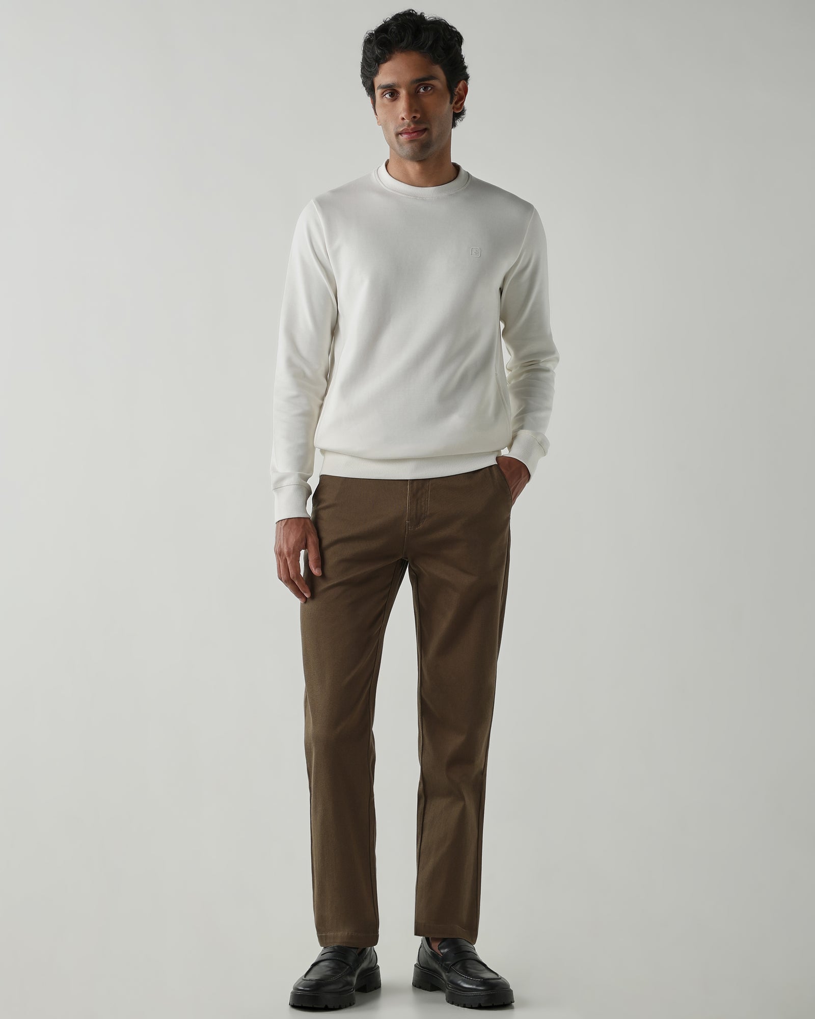 Round Neck Full sleeve  Sweatshirts – Ivory