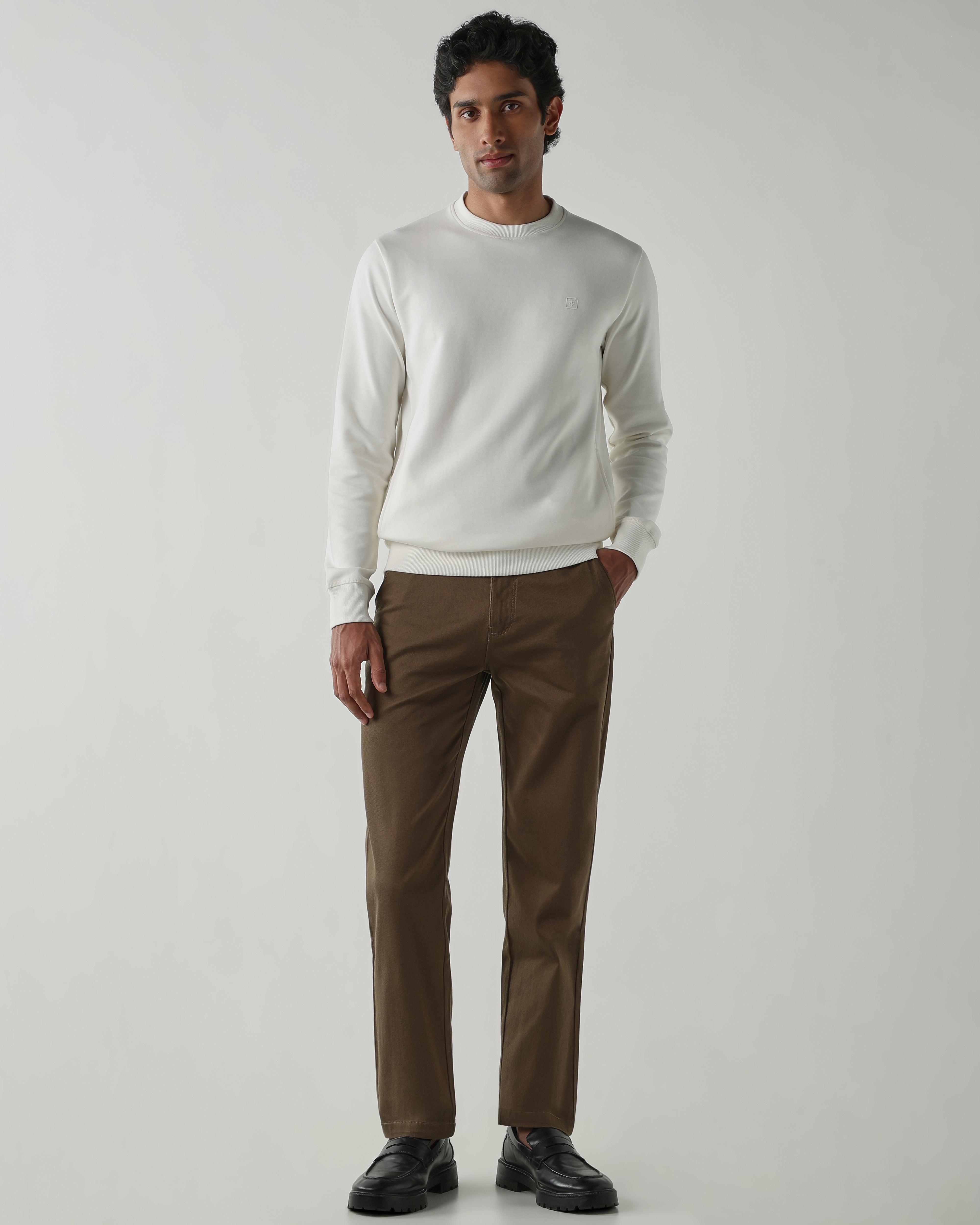Round Neck Full sleeve  Sweatshirts – Ivory