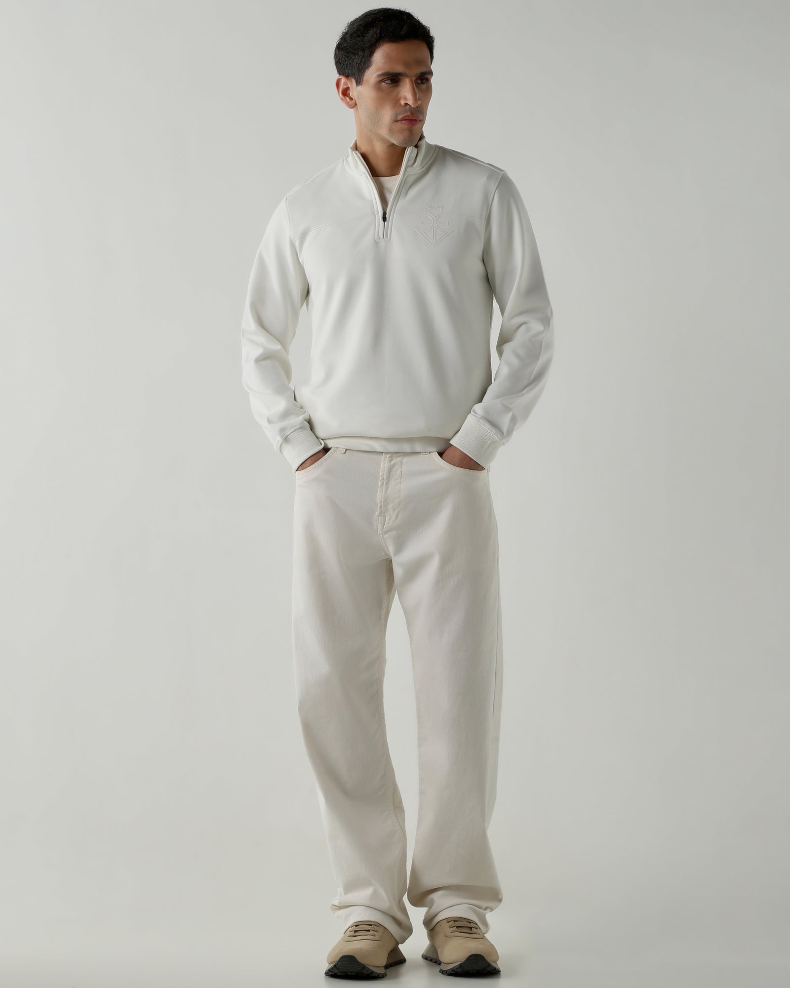 Round Neck Full sleeve  Sweatshirts – Ivory