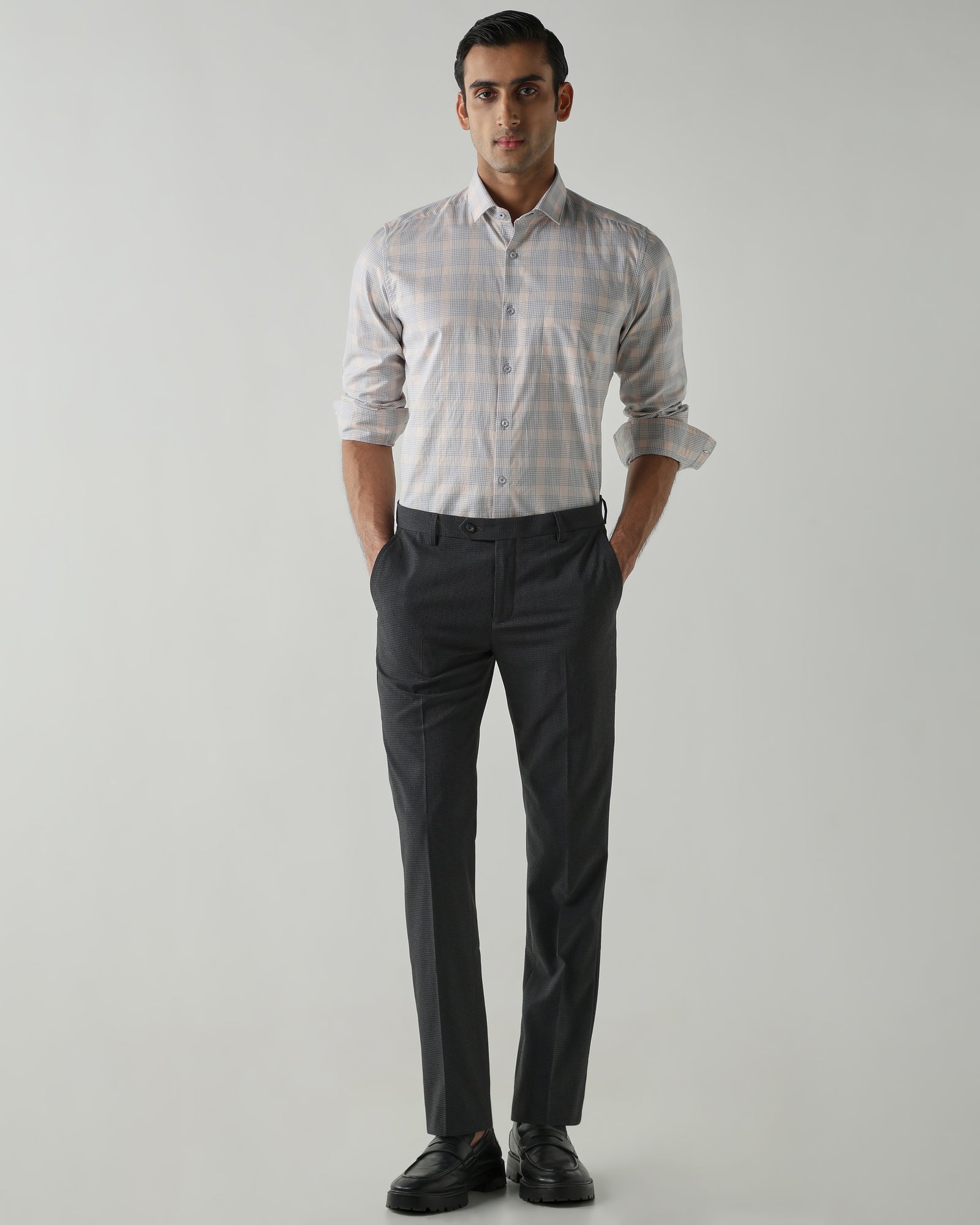 Orange/Grey shirts crafted in 100% cotton,