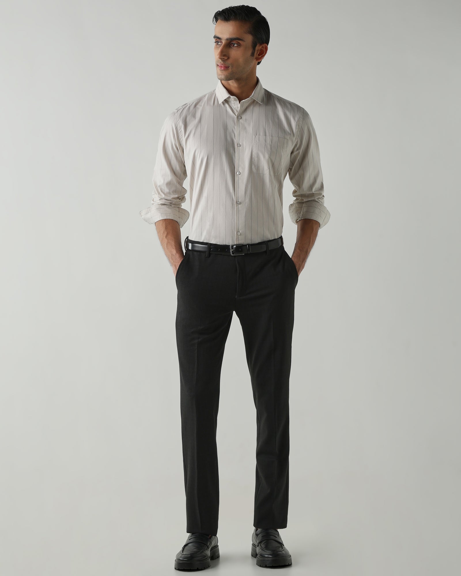 Beige shirts crafted in 100% cotton,
