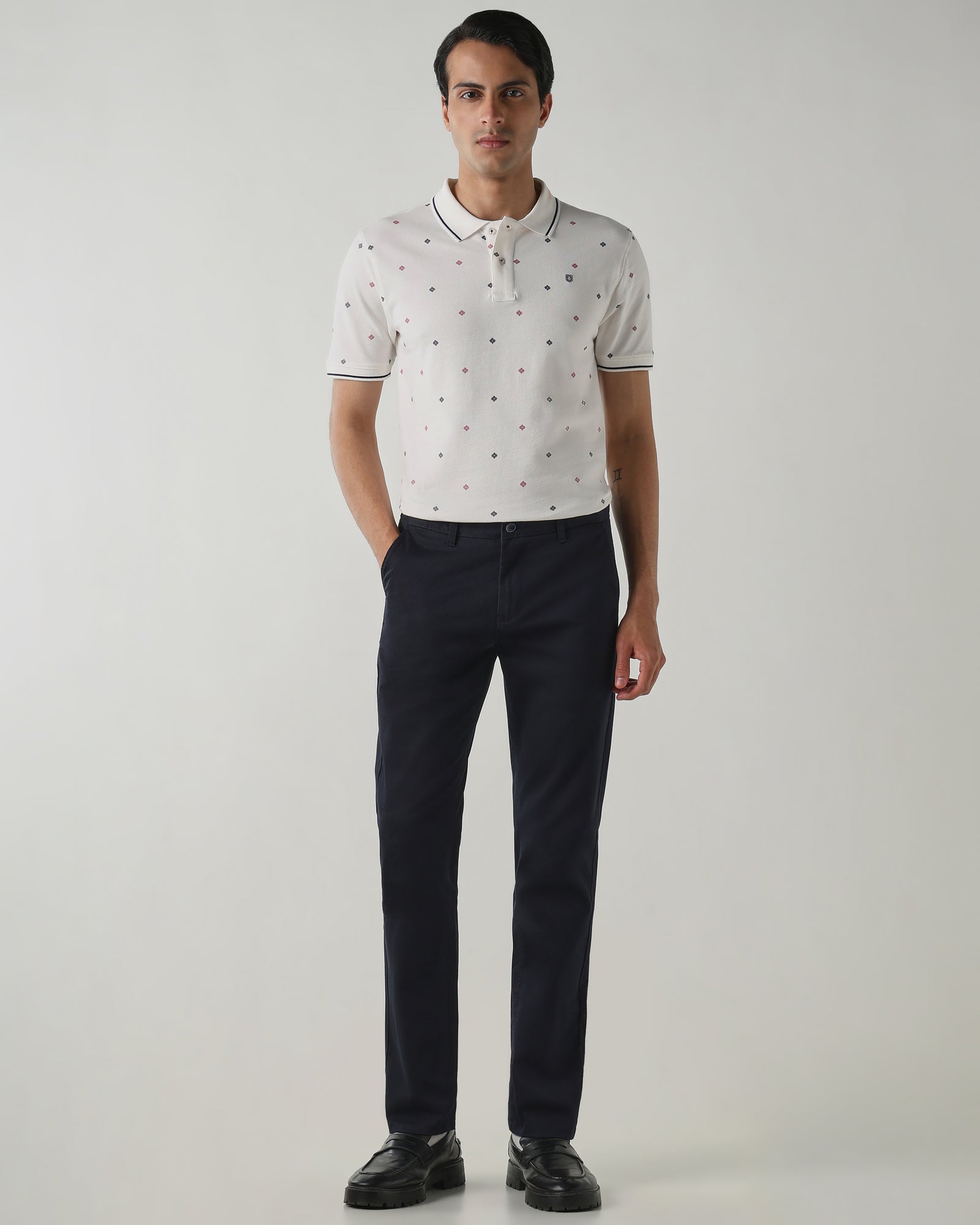 Men Regular Fit T-Shirt Star White