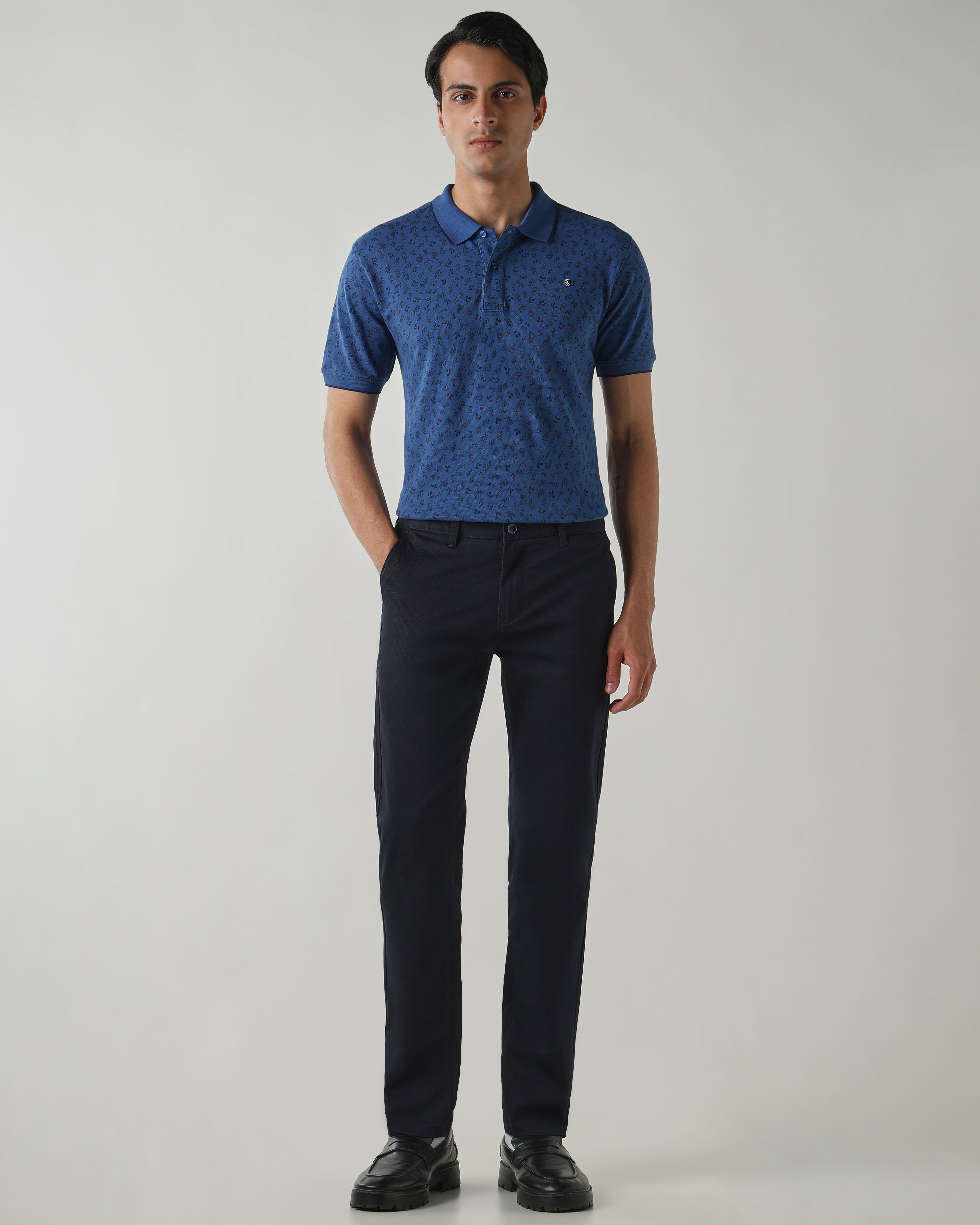 Men Regular Fit T-Shirt Dark Blue