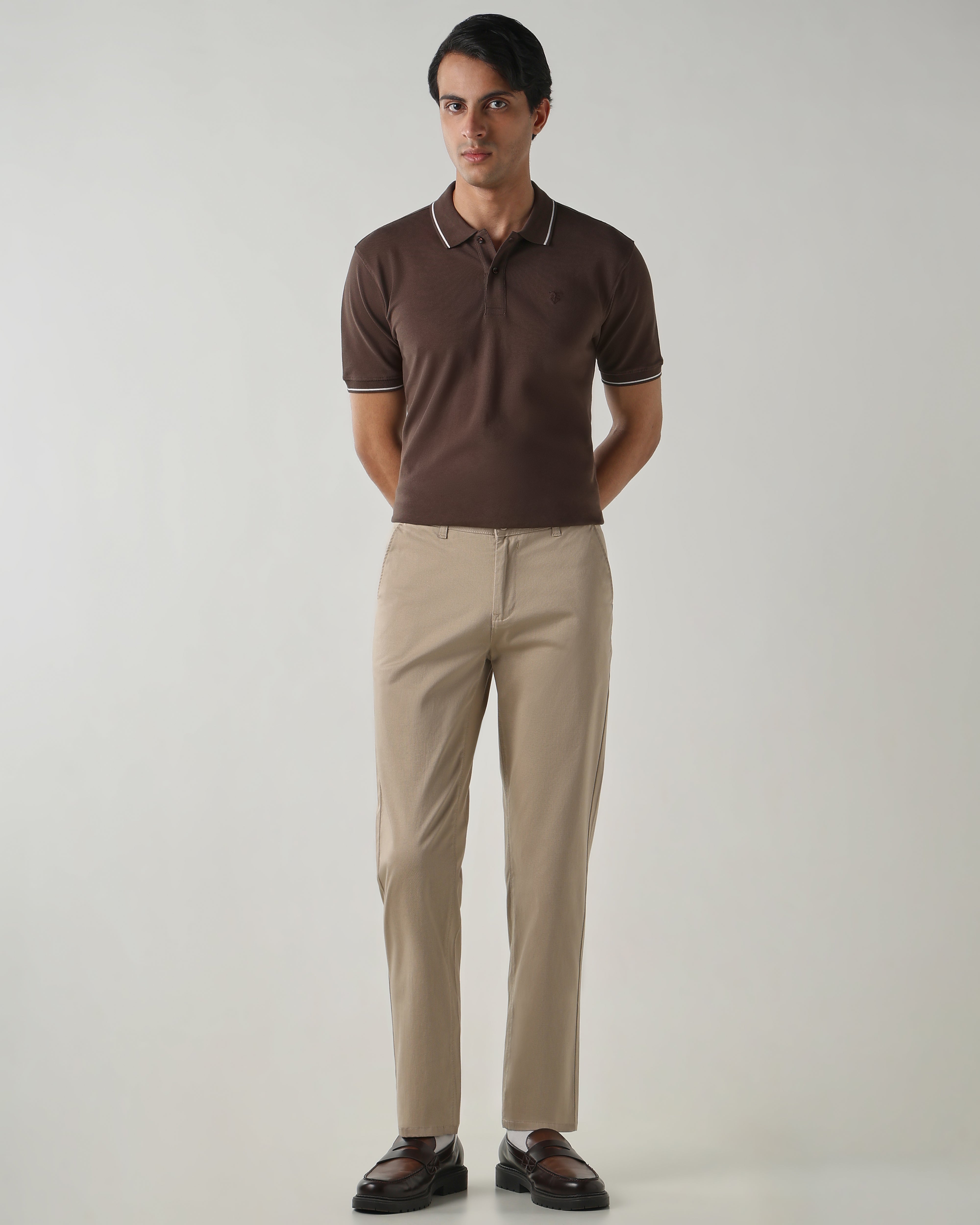 Men Regular Fit T-Shirt Chocolate Brown