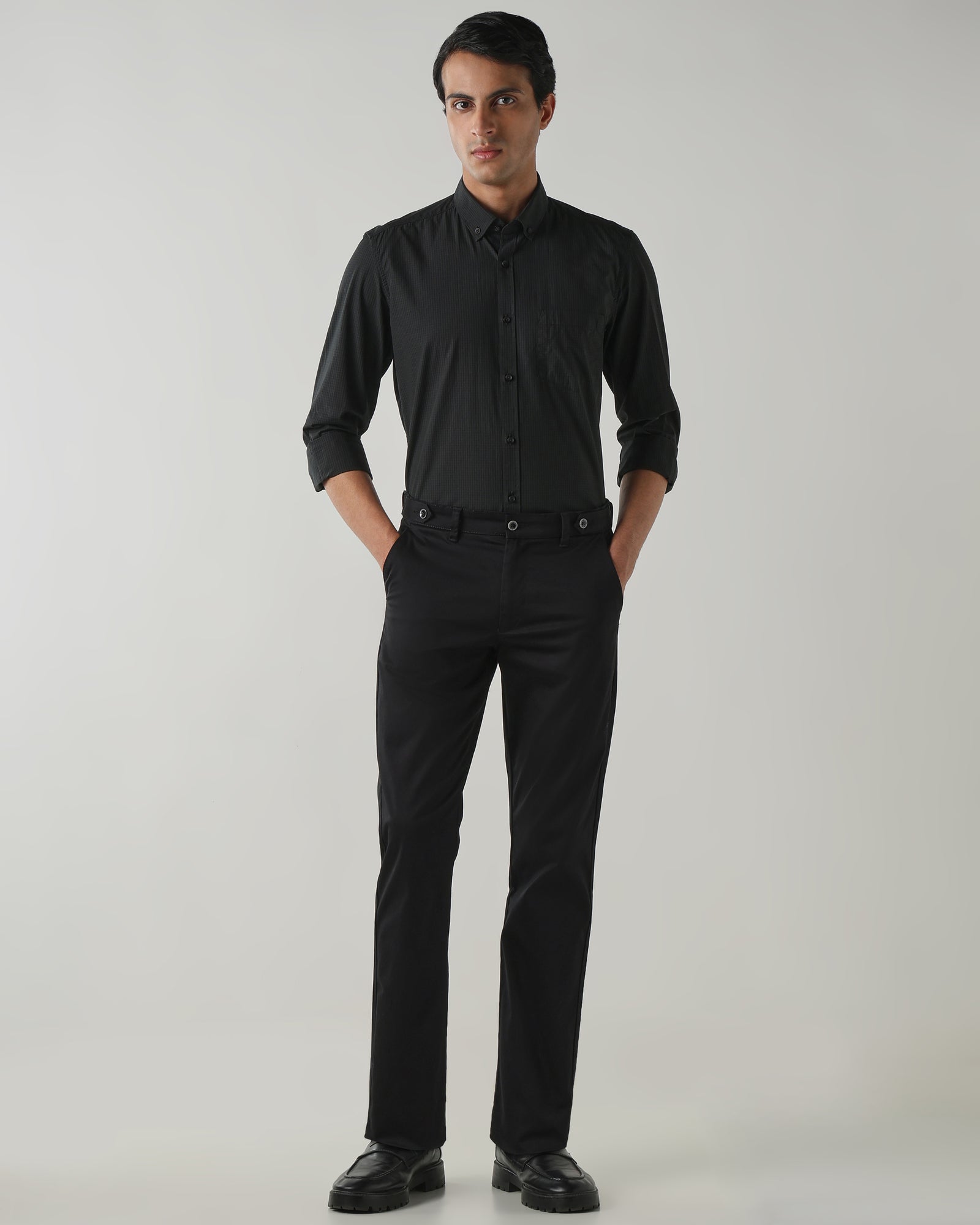 Men Slim Fit Shirt Olive