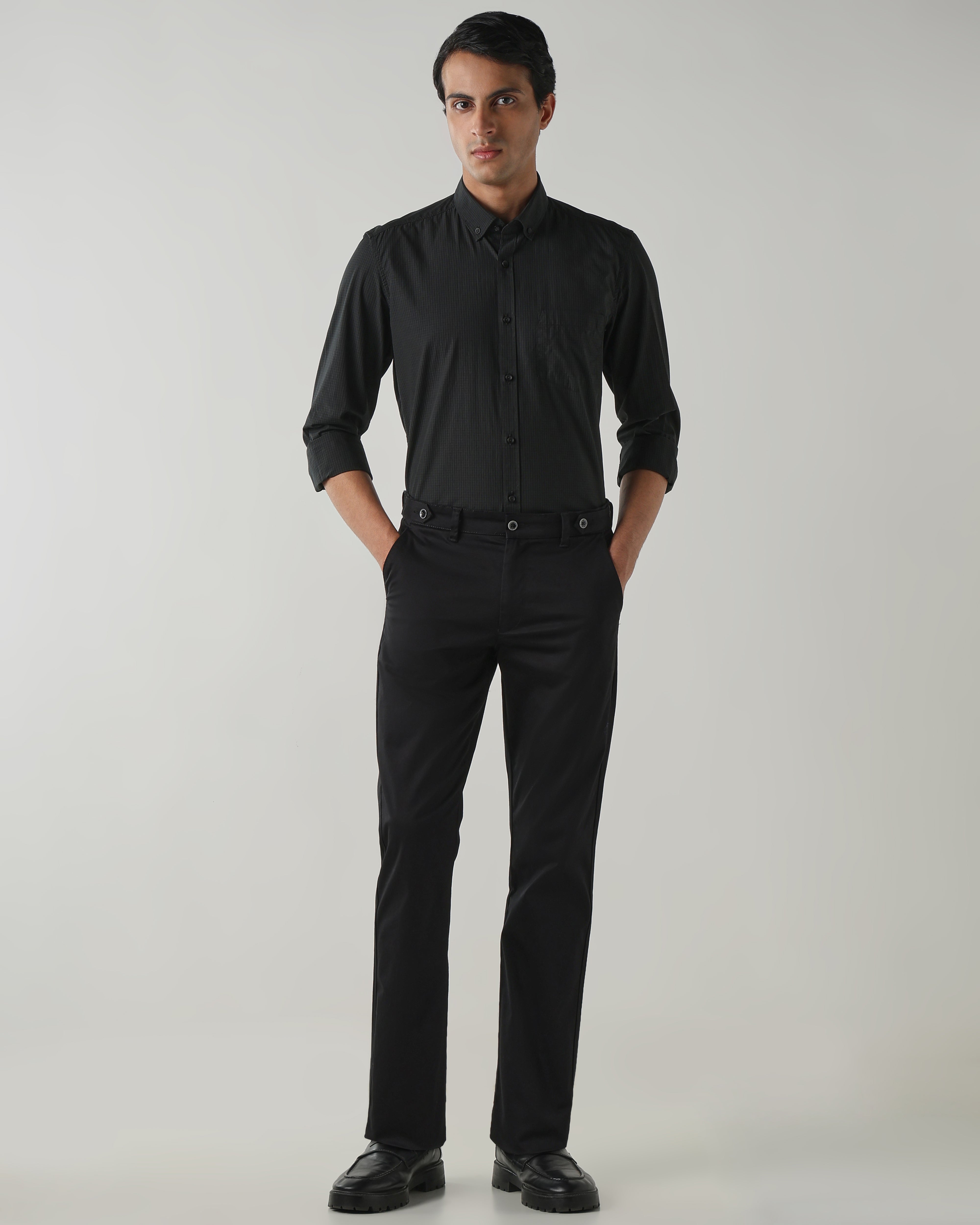Men Slim Fit Shirt Olive