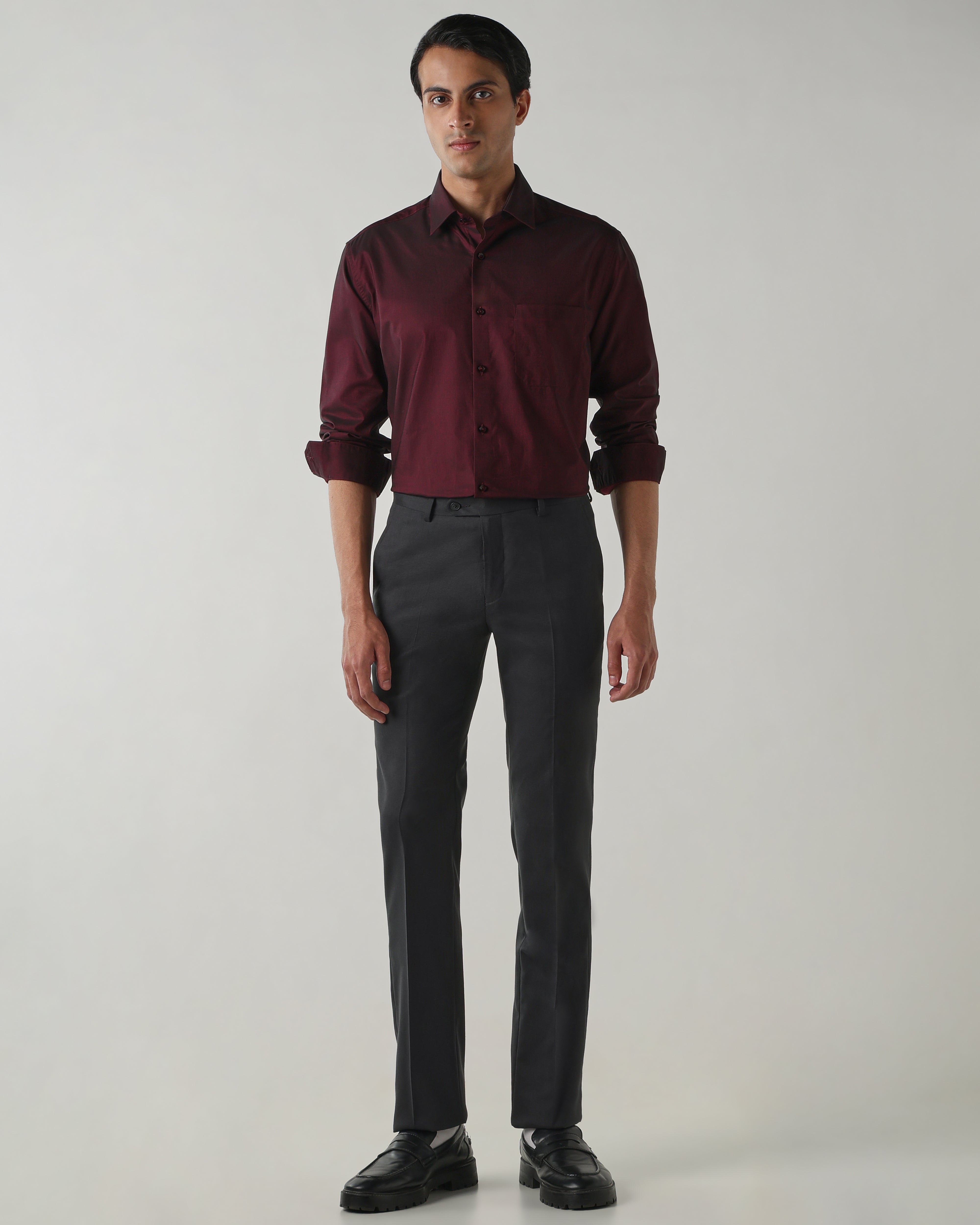 Men Regular Fit Shirt Wine