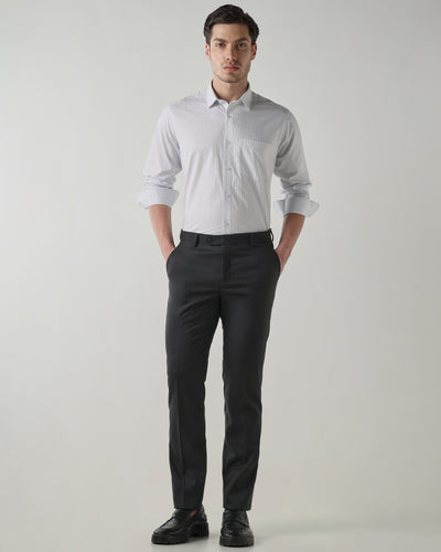Men Regular Fit Trouser Dark Grey