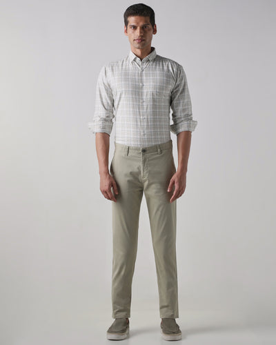 Mint Cotton Stretch Regular Fit Trouser