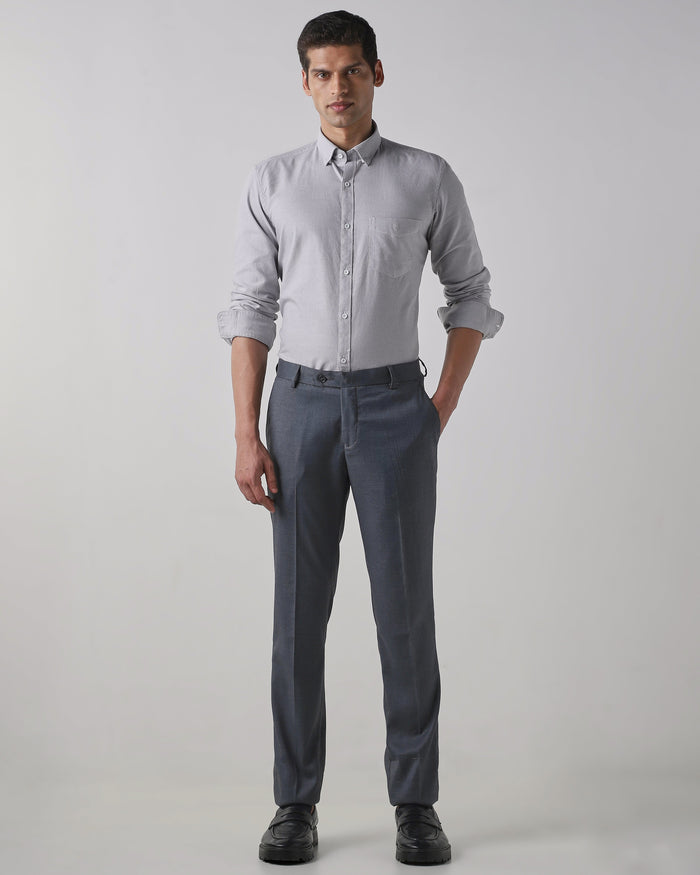 Grey  Regular Fit Trouser