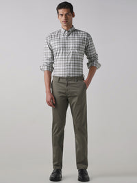 Olive Cotton Stretch Regular Fit Trouser