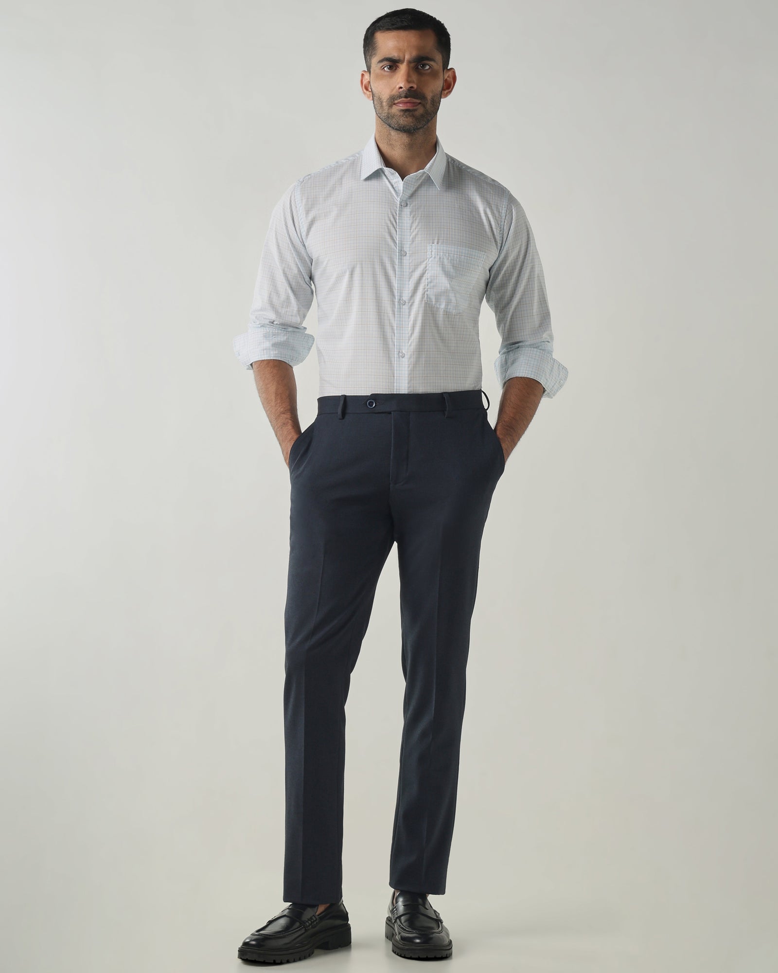 Blue Mel Tailor Fit Fashion Formal Trousers