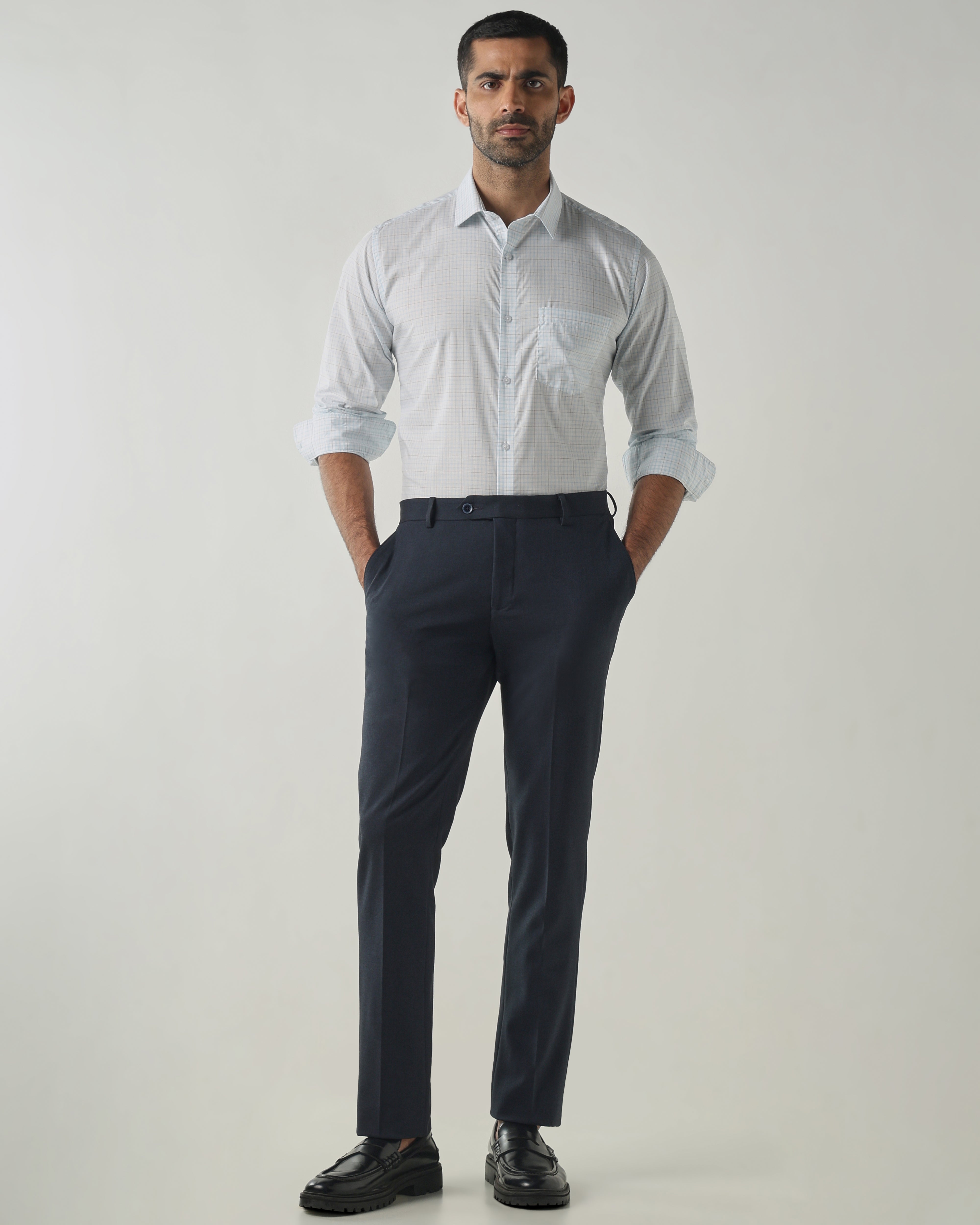 Blue Mel Tailor Fit Fashion Formal Trousers