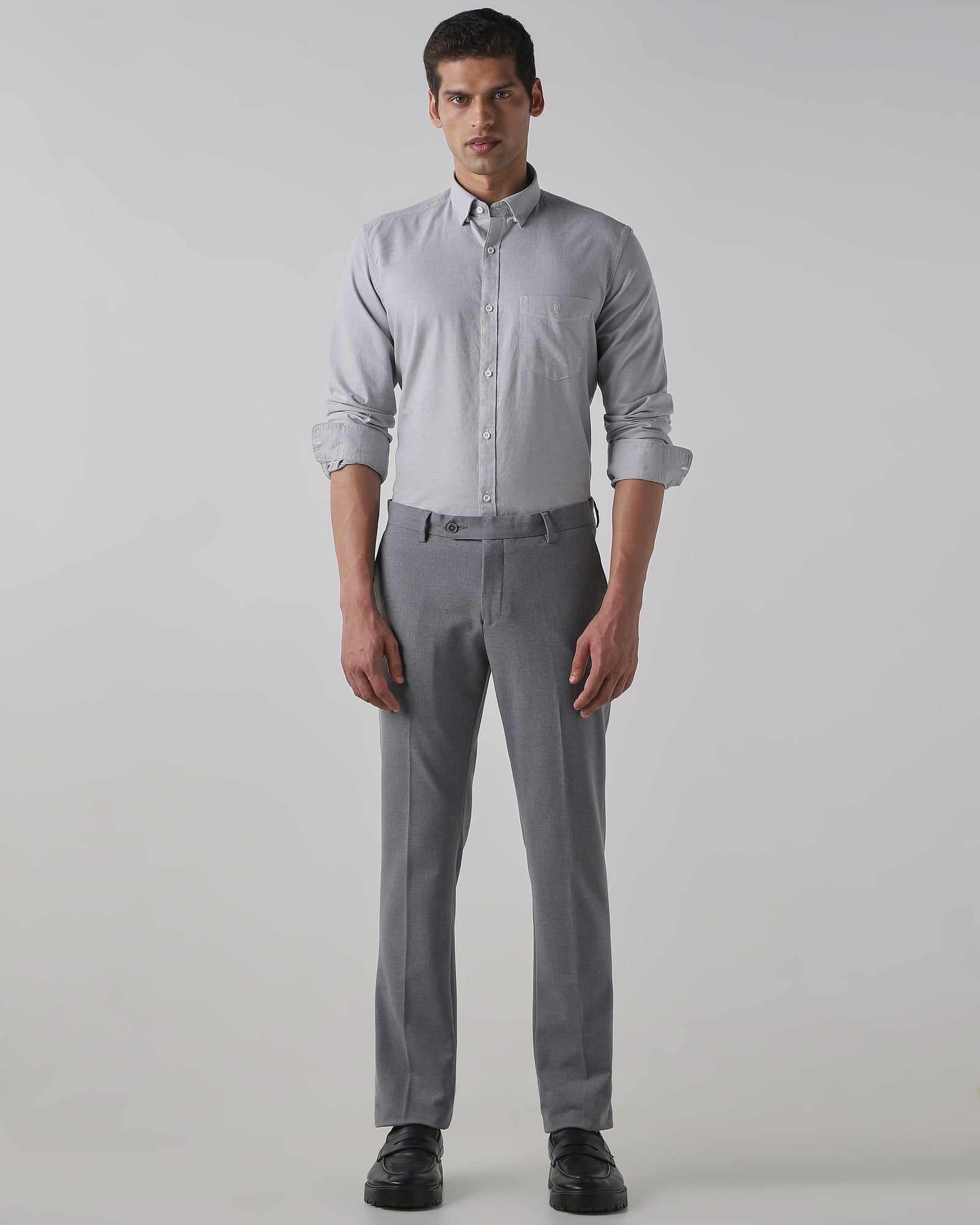 Mid Grey Regular Fit Trouser