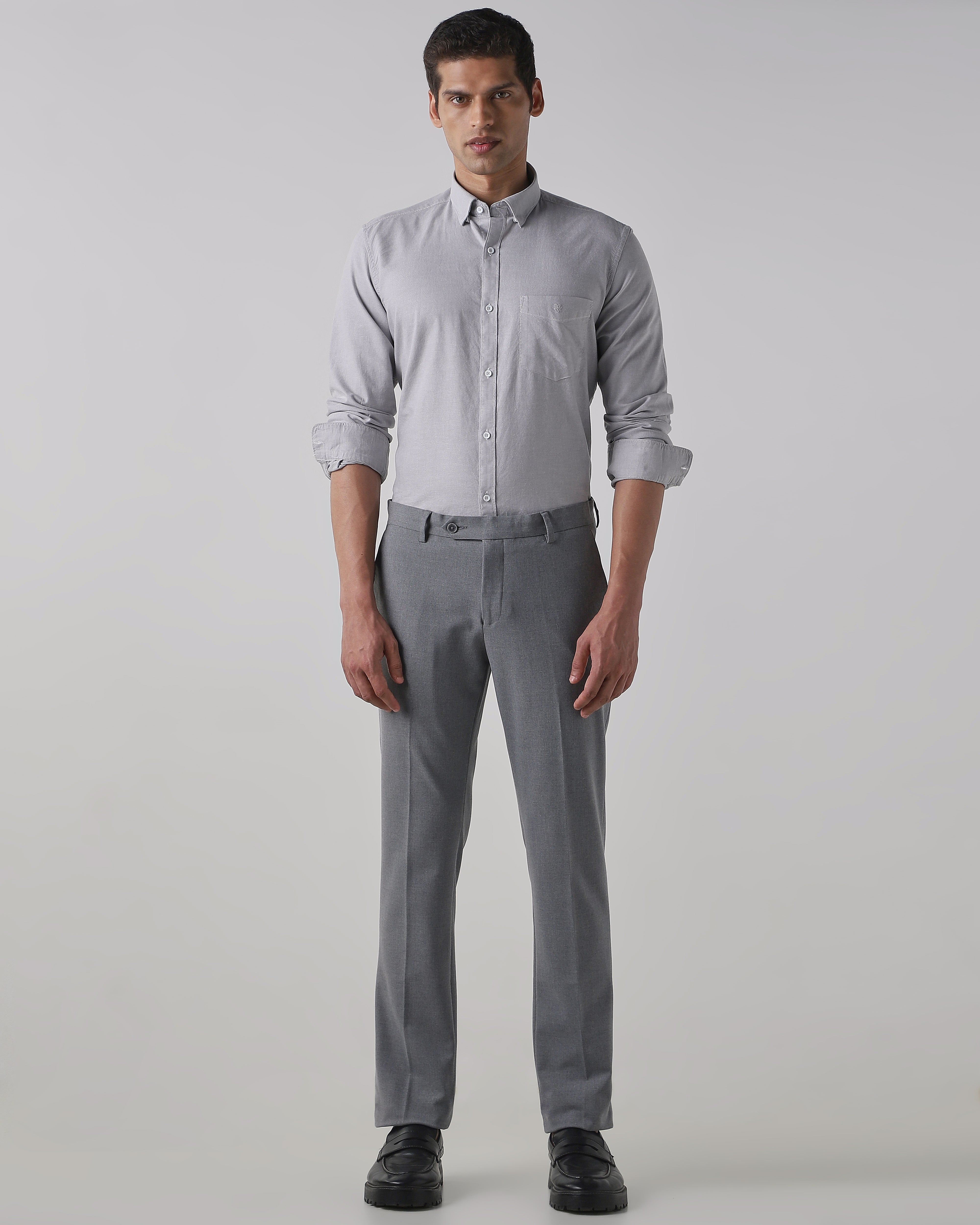 Mid Grey Regular Fit Trouser