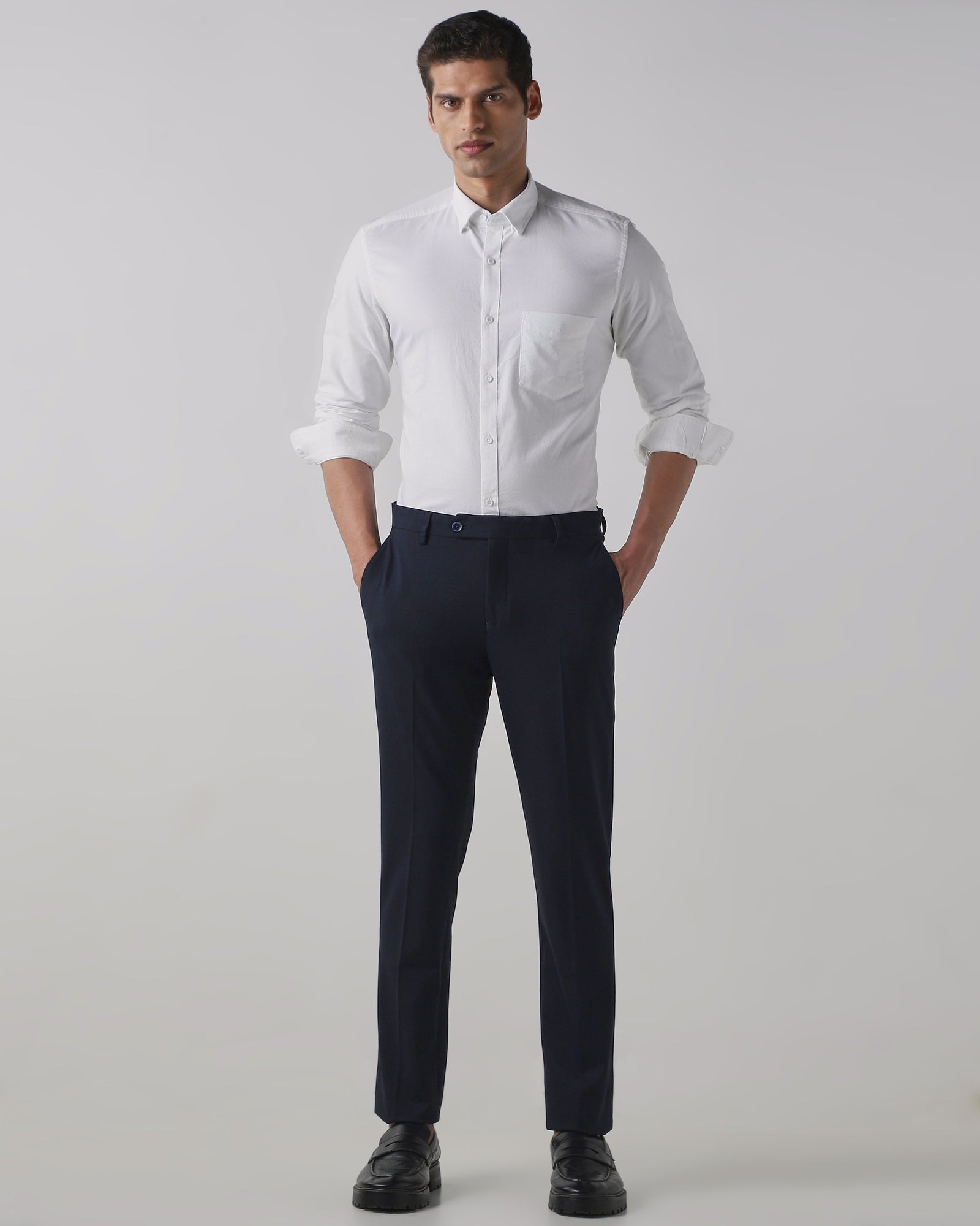 Navy  Regular Fit Trouser