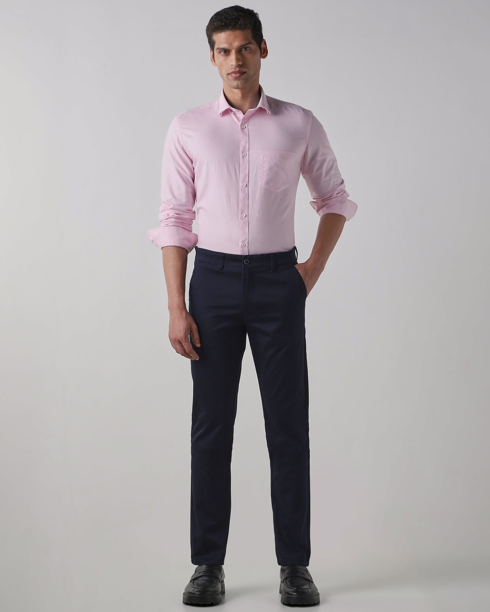 Pink 100% Cotton Regular Fit Shirt