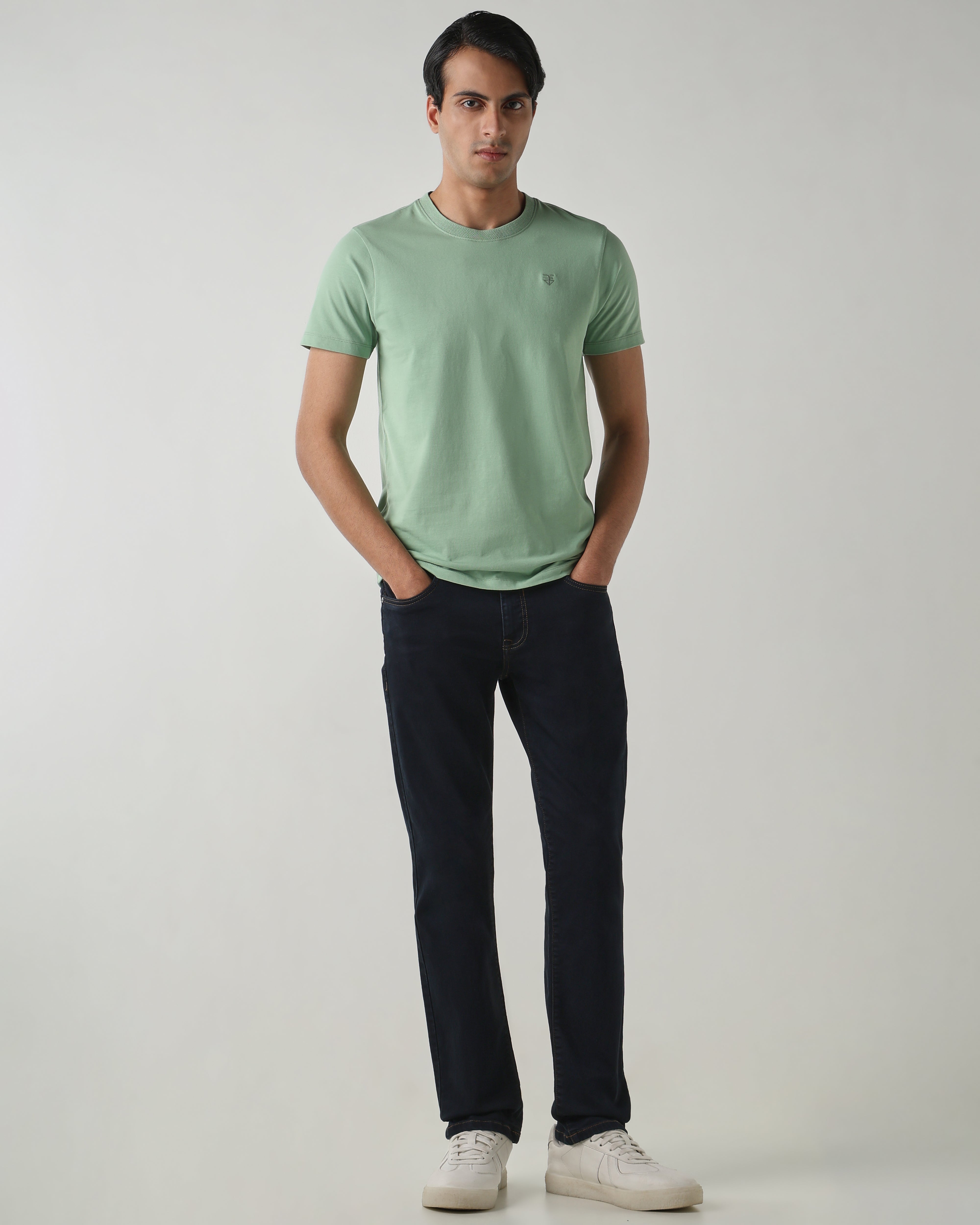 Men Regular Fit T-Shirt Fair Green
