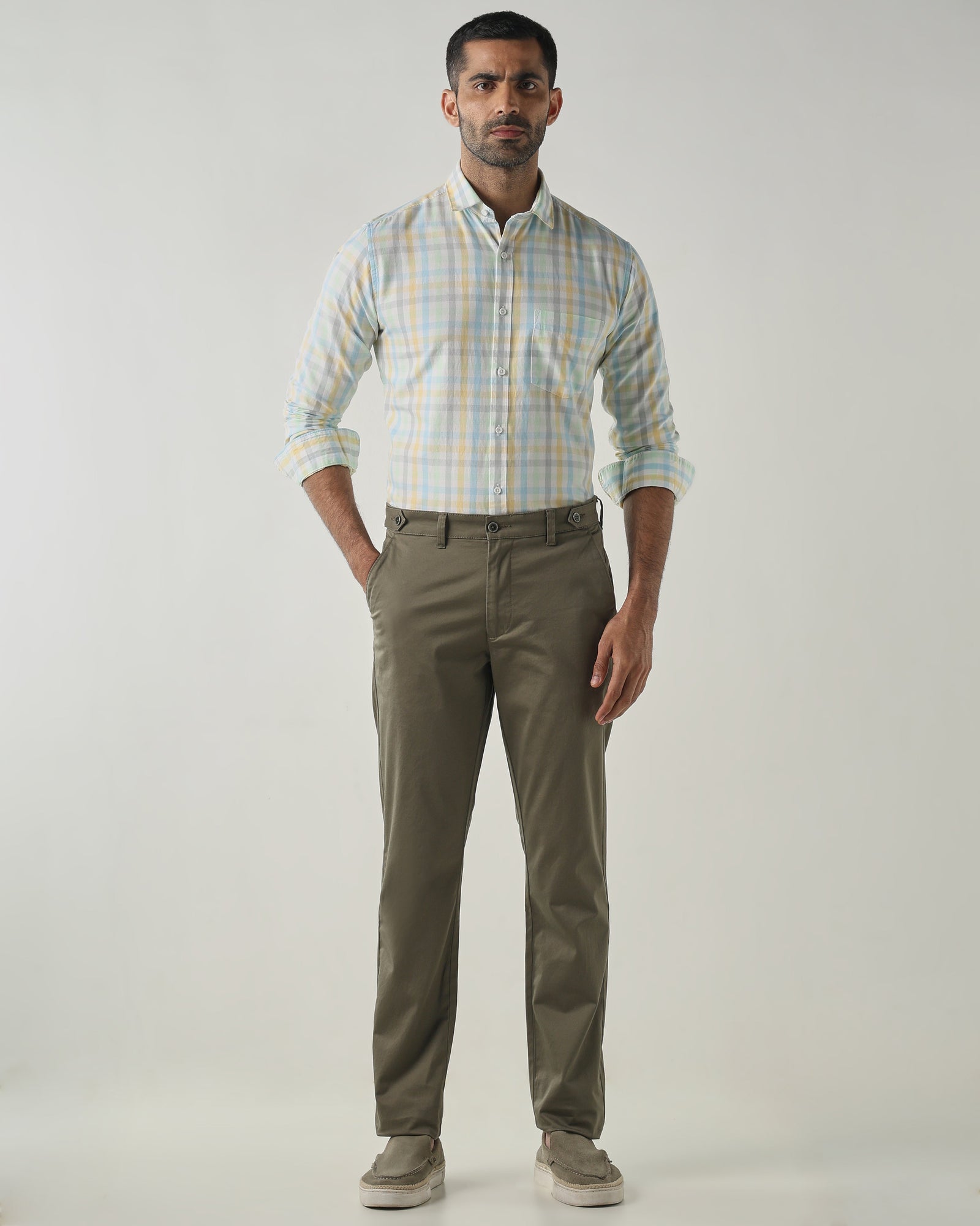 Sky Blue Slim fit Smart Casual Shirts