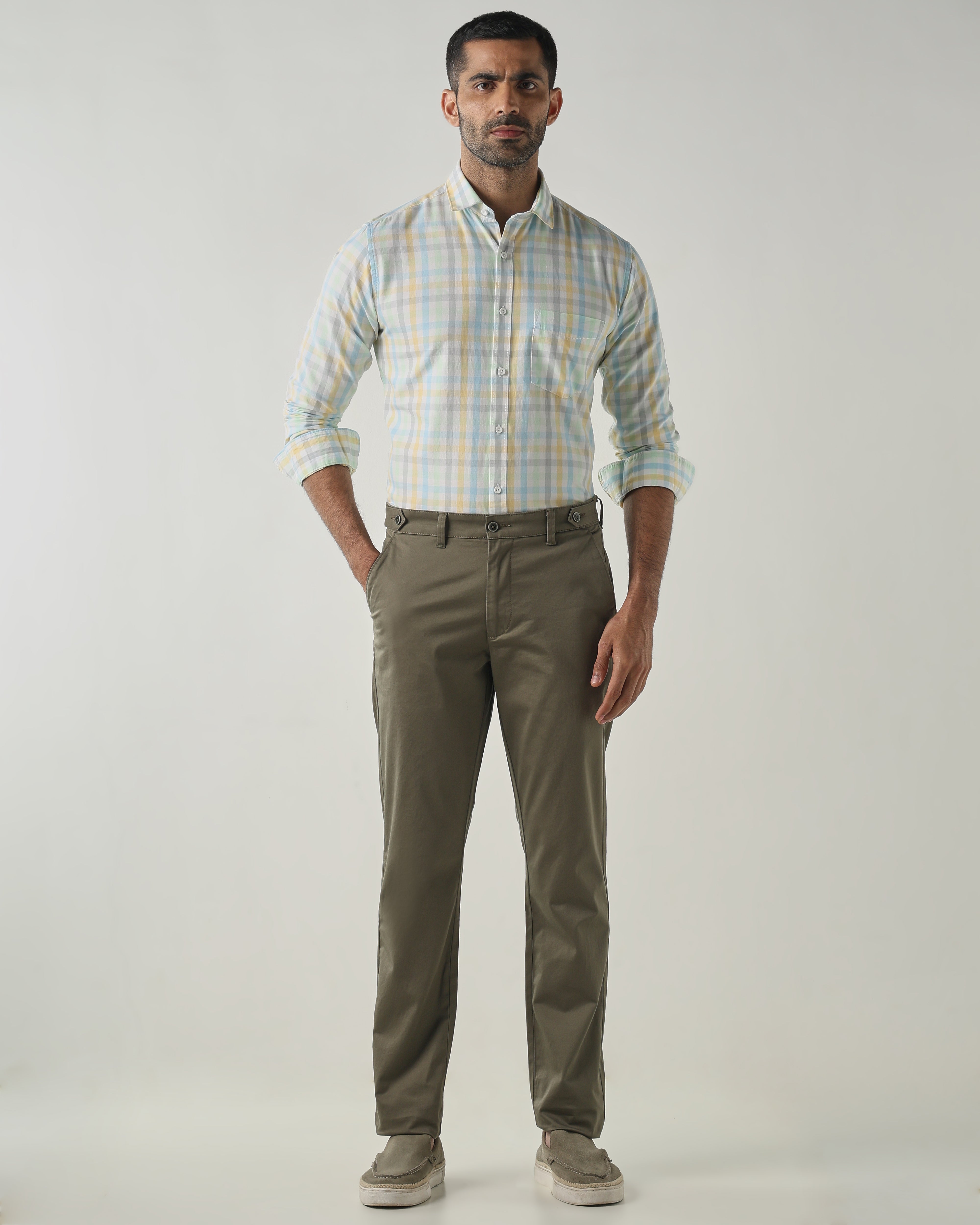 Sky Blue Slim fit Smart Casual Shirts
