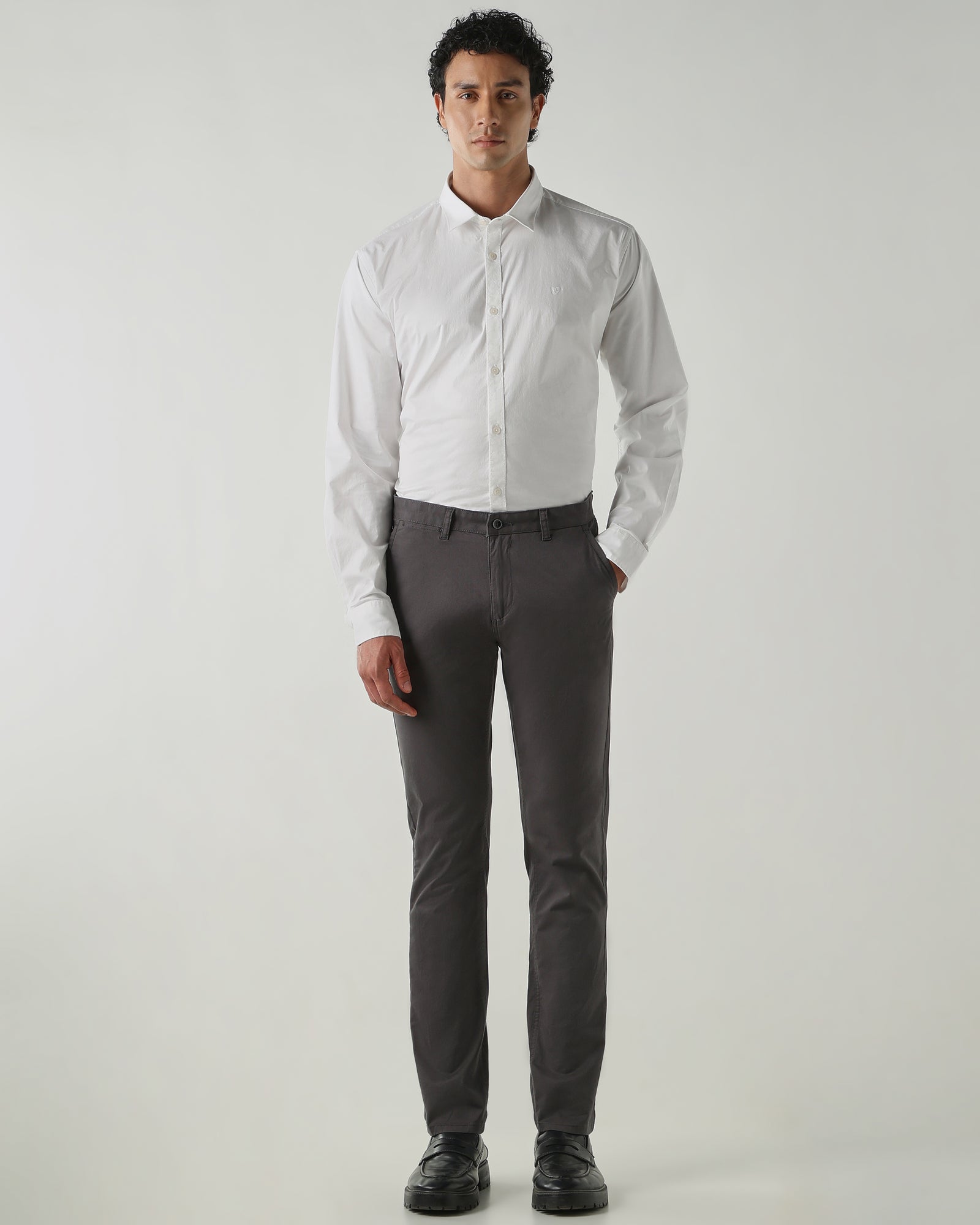 Men Slim Fit Shirts White