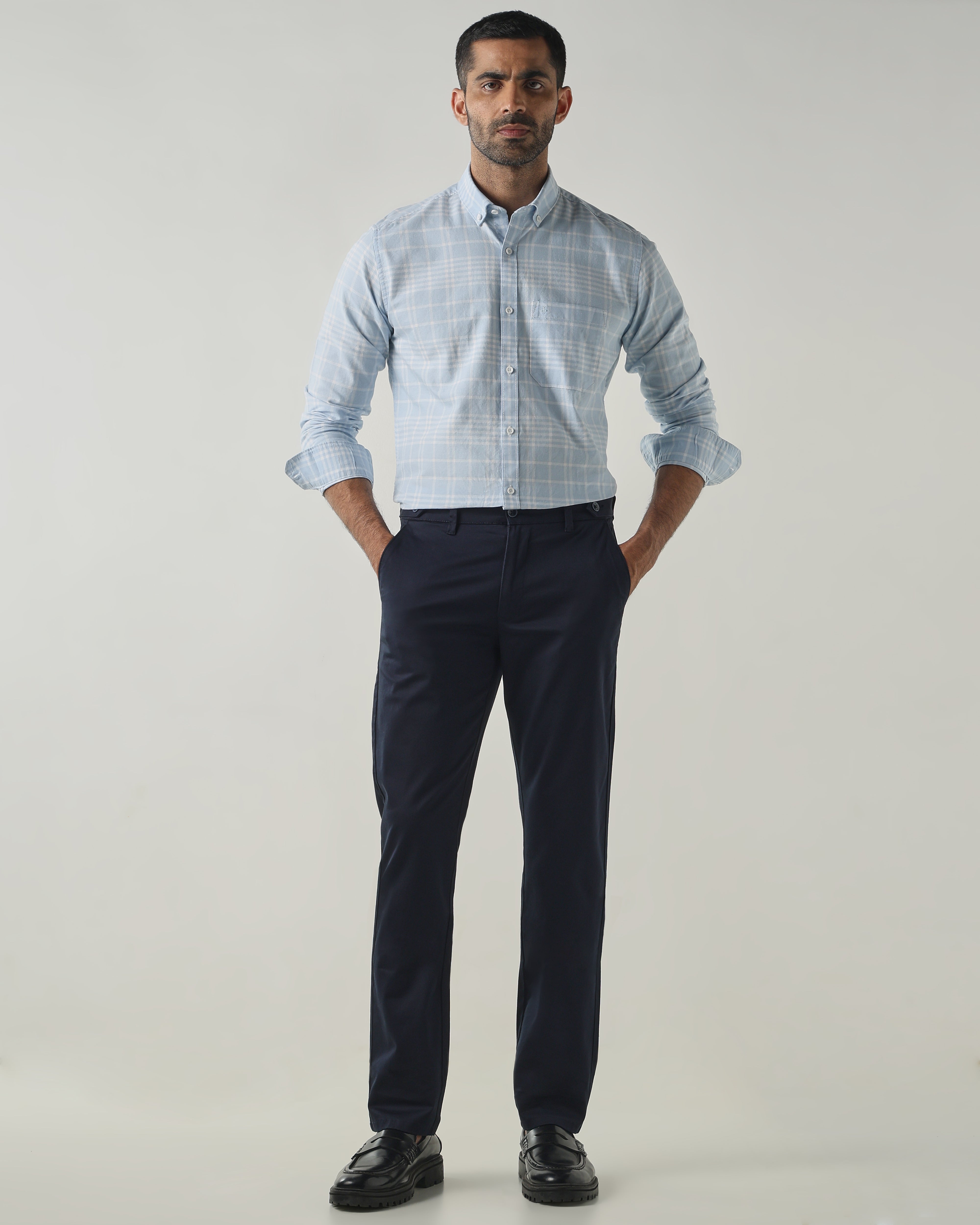 Navy REGULAR Smart Casual Trousers