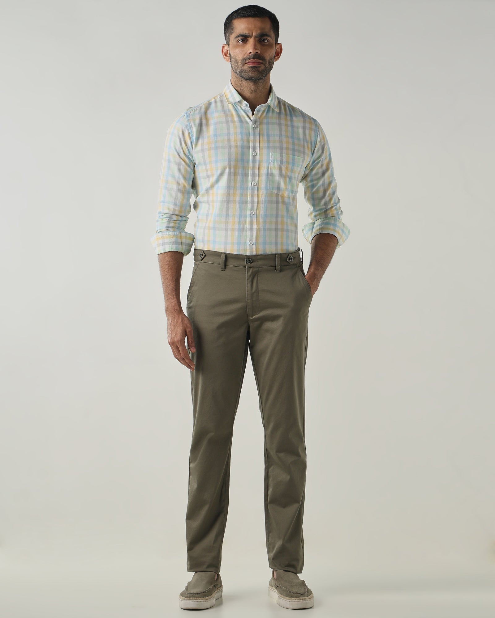 Olive REGULAR Smart Casual Trousers
