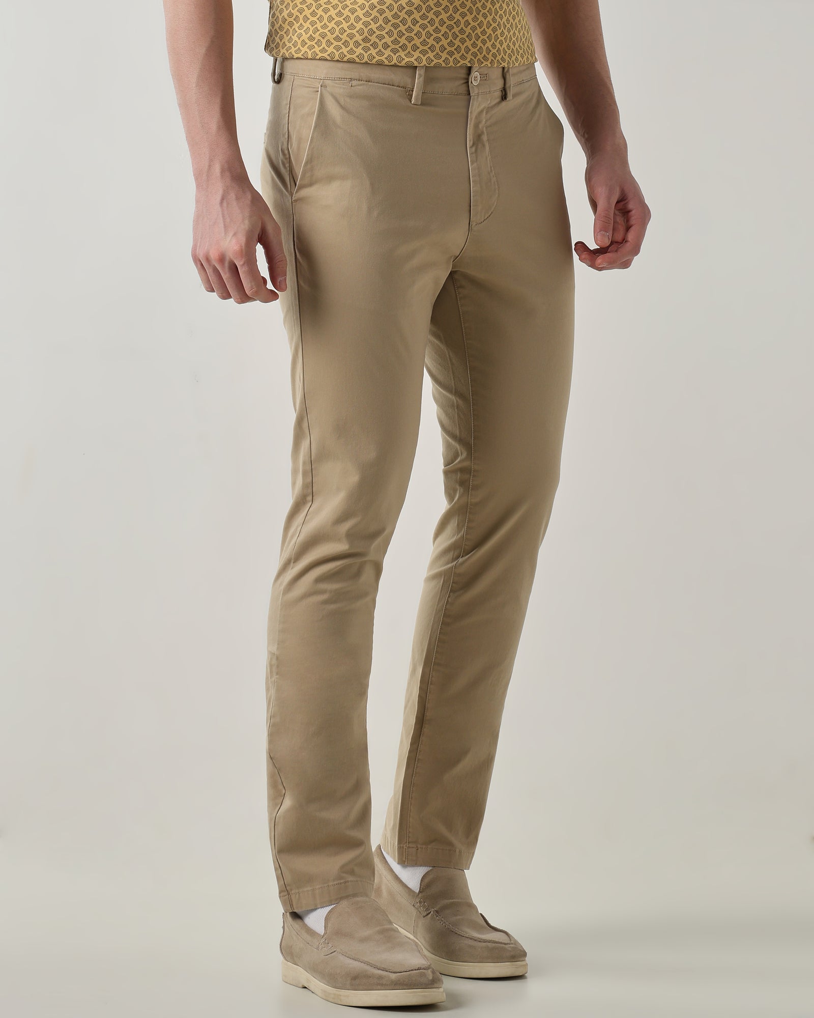 Men Regular Fit Trouser Beige