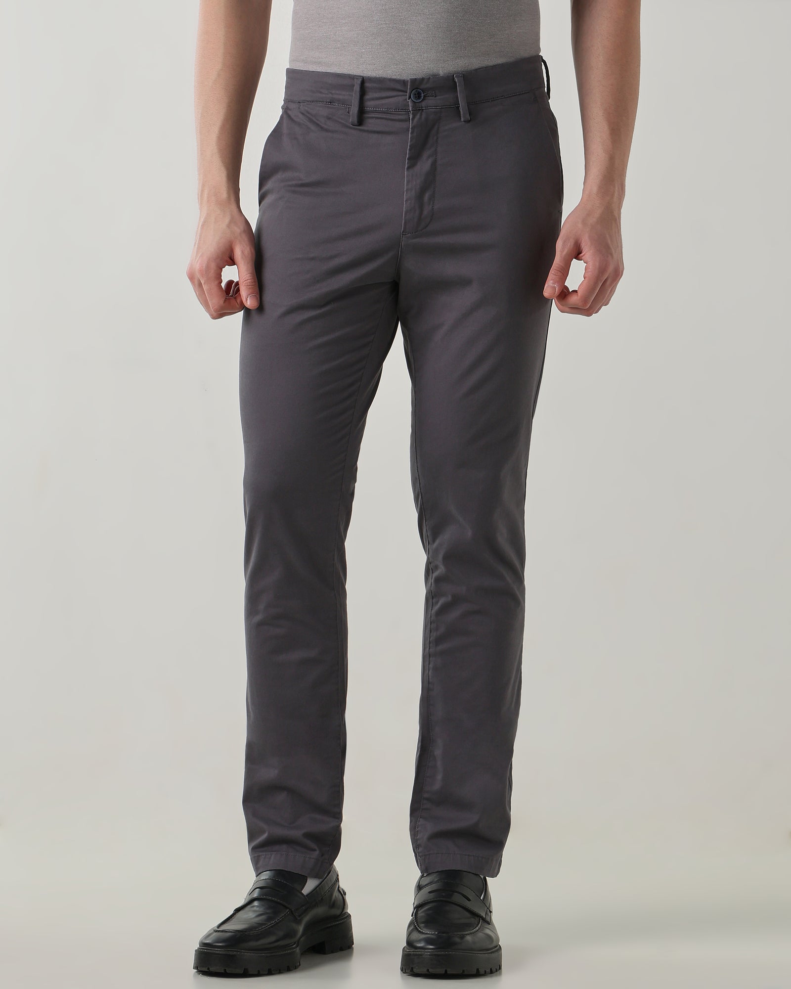 Men Regular Fit Trouser Grey