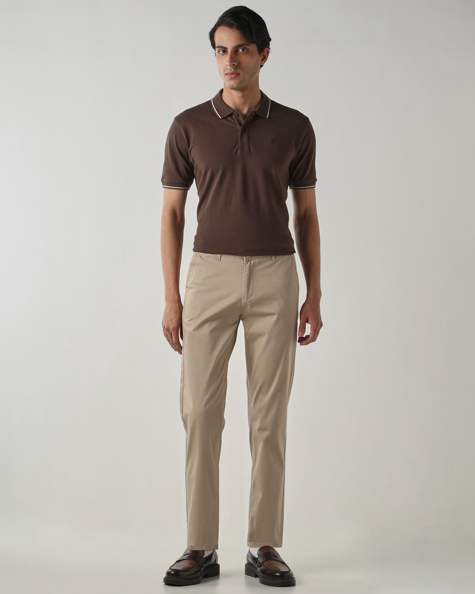 Men Regular Fit Trouser Fawn
