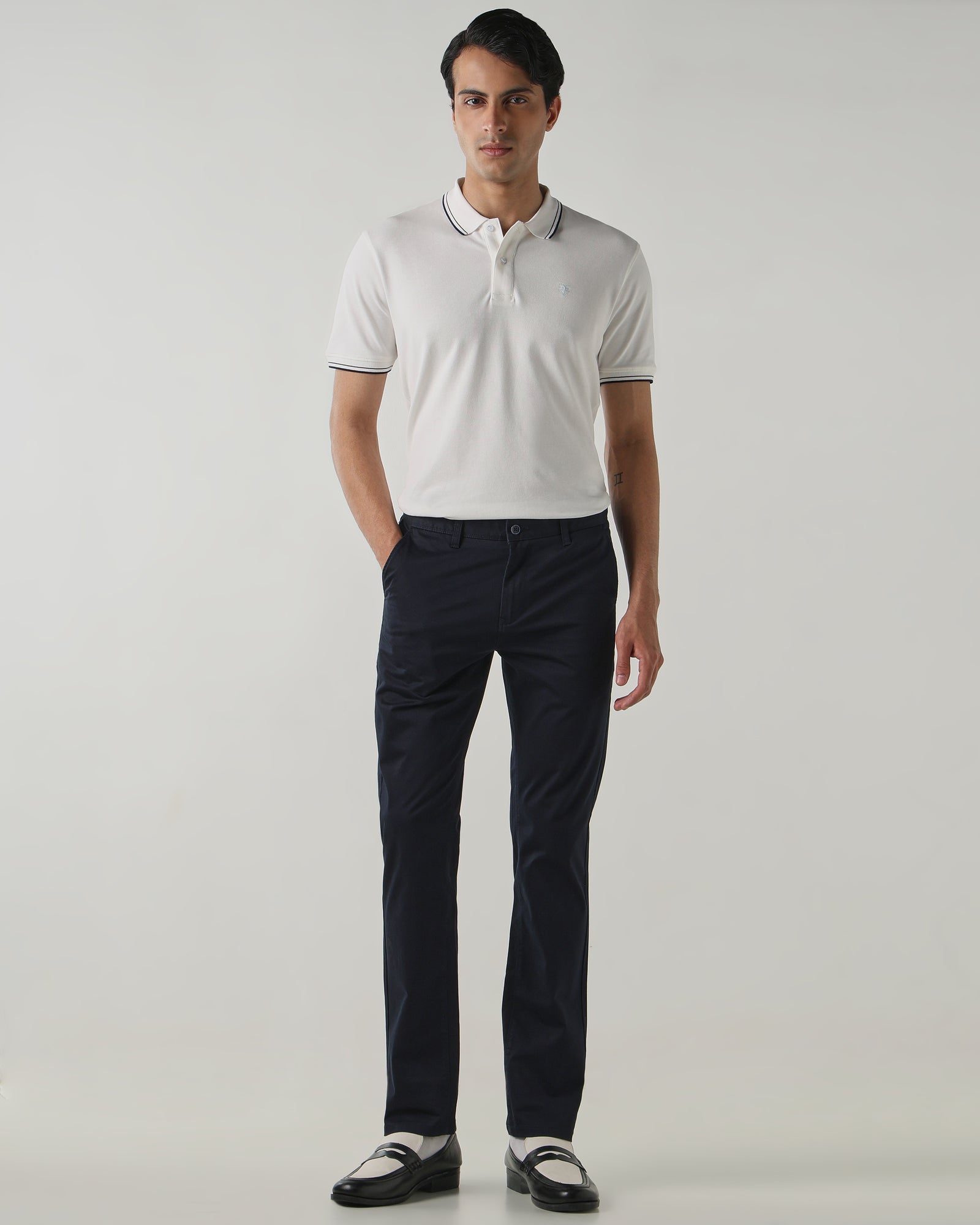 Men Regular Fit Trouser Navy
