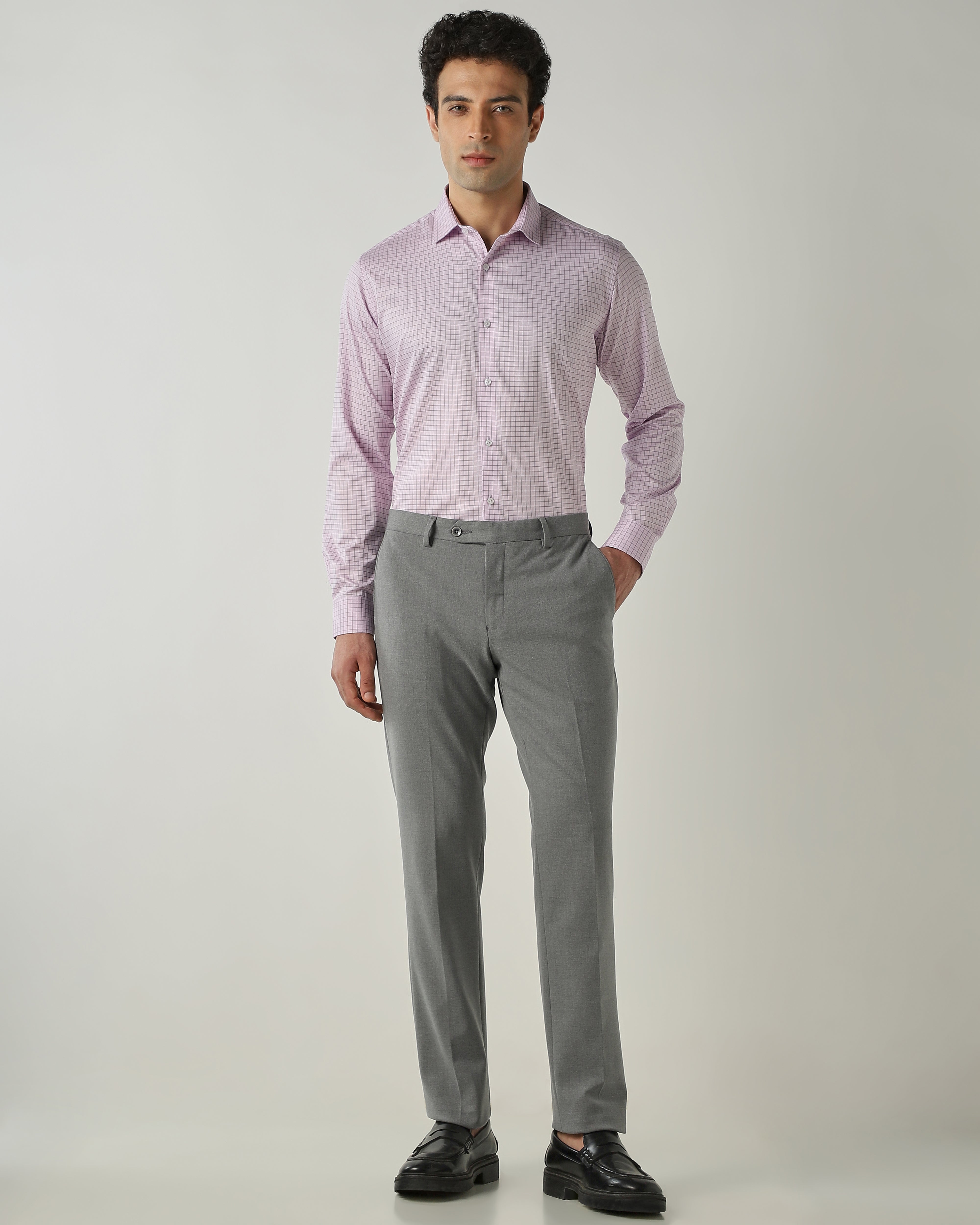 Shirt Purple Slim Fit 100% Cotton