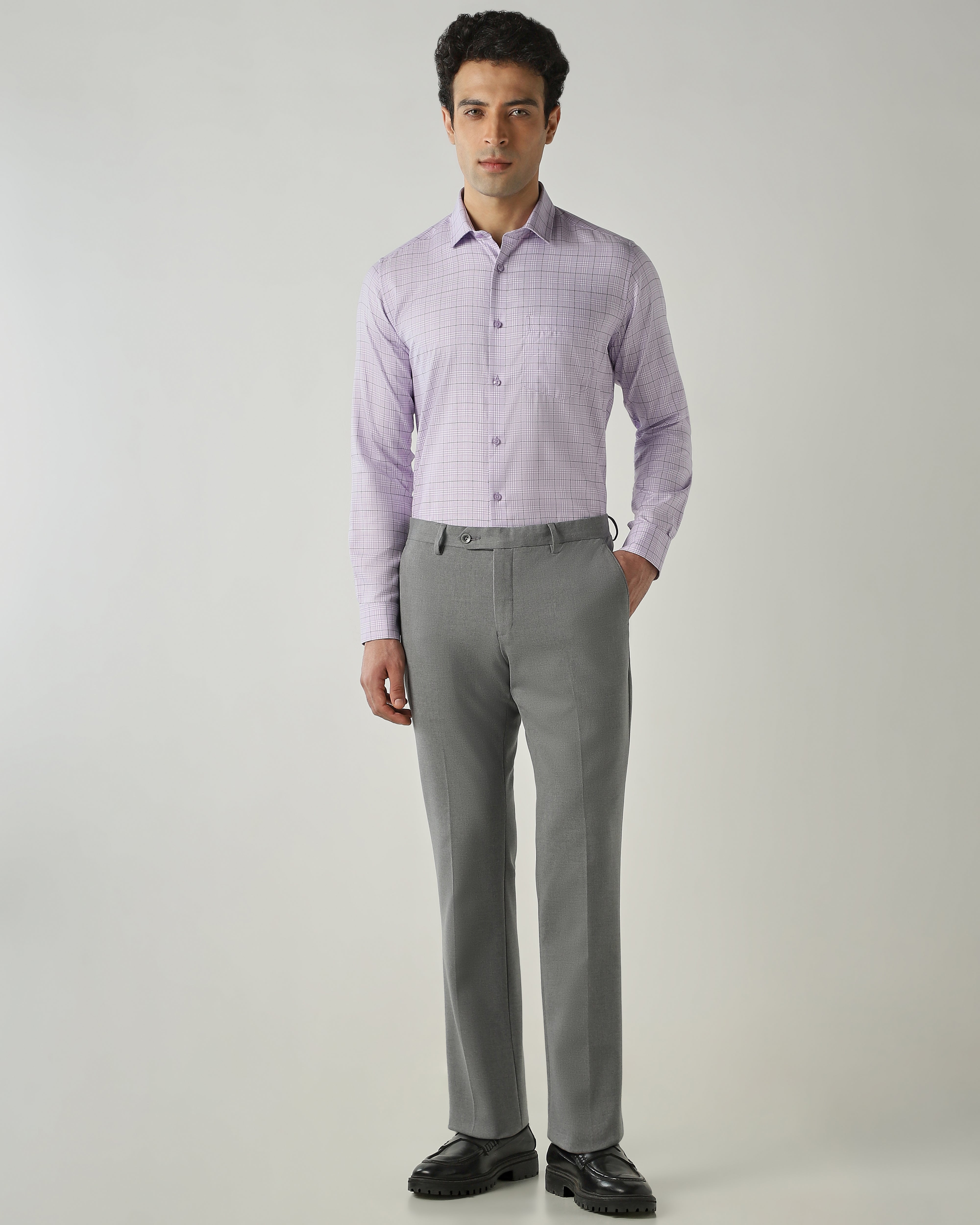 Shirt Purple Slim Fit 100% Cotton