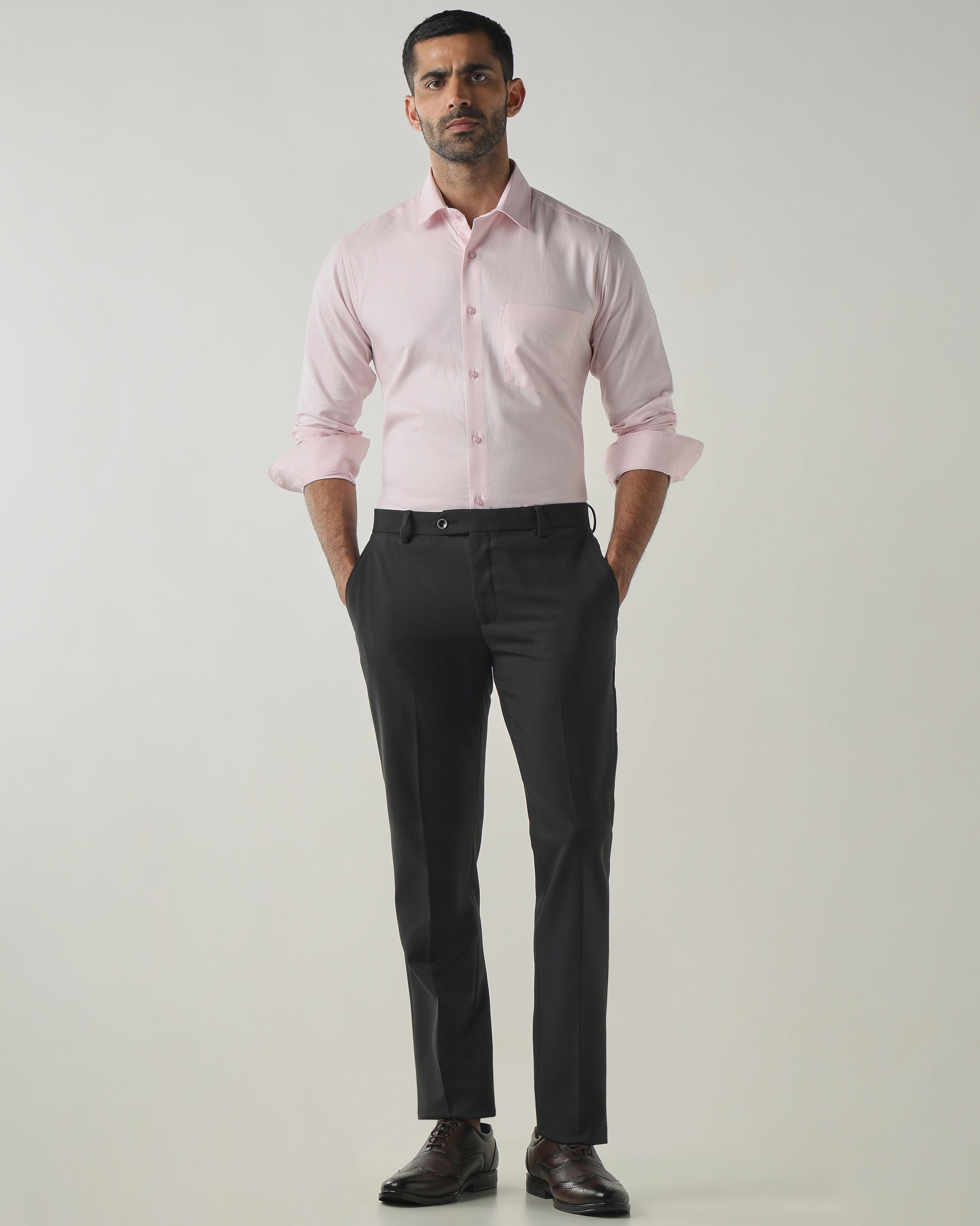 Lt Pink Slim Fit Fashion Formal Shirts