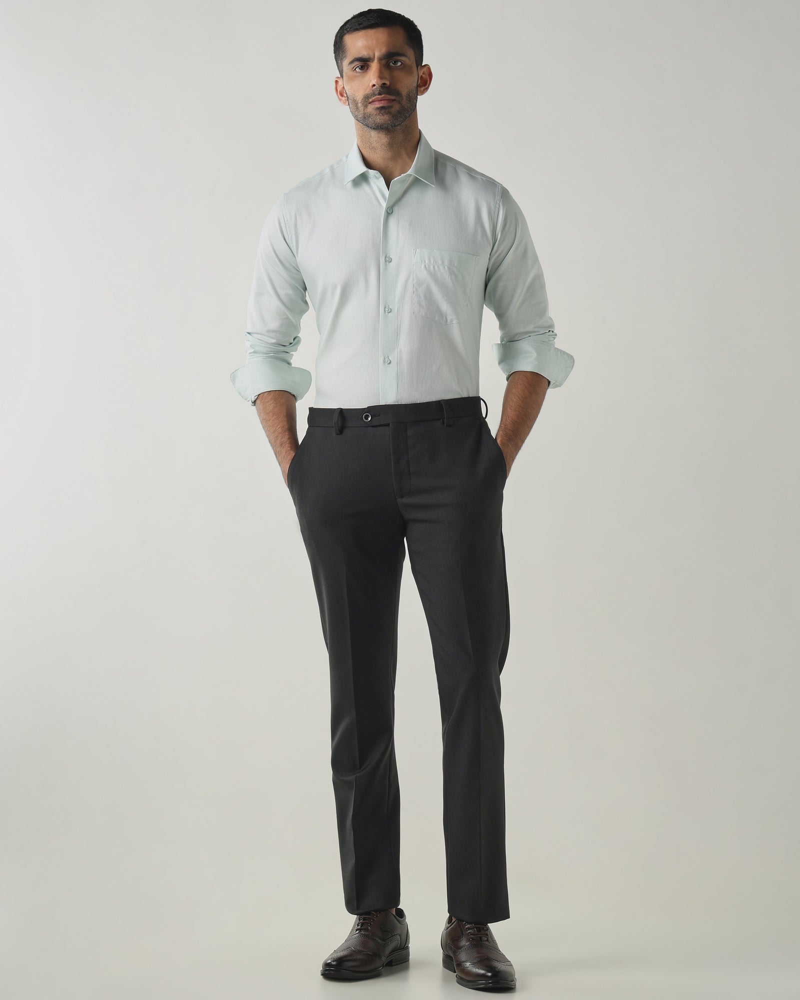 Mint Slim Fit Fashion Formal Shirts