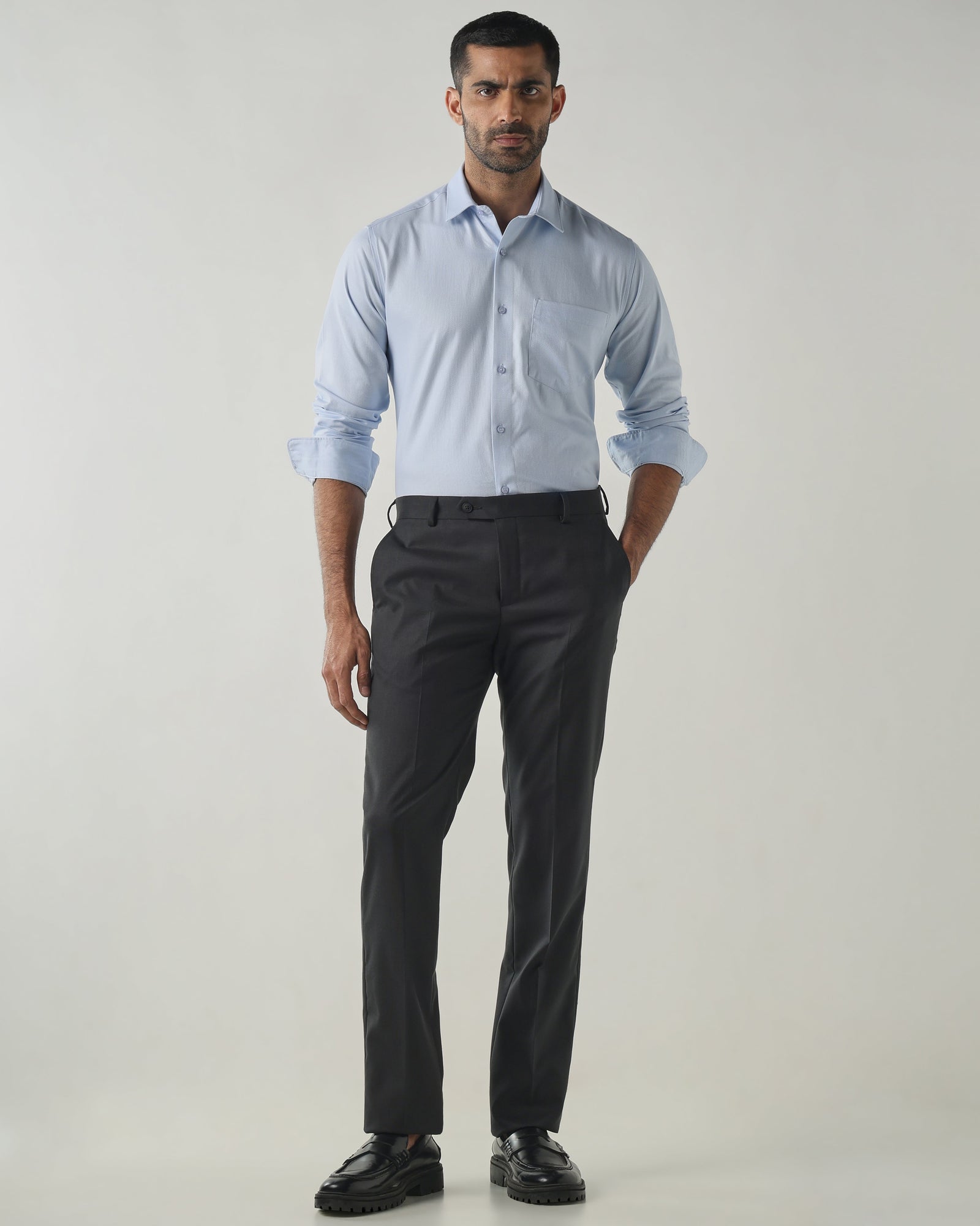 Sky Blue Slim Fit Fashion Formal Shirts