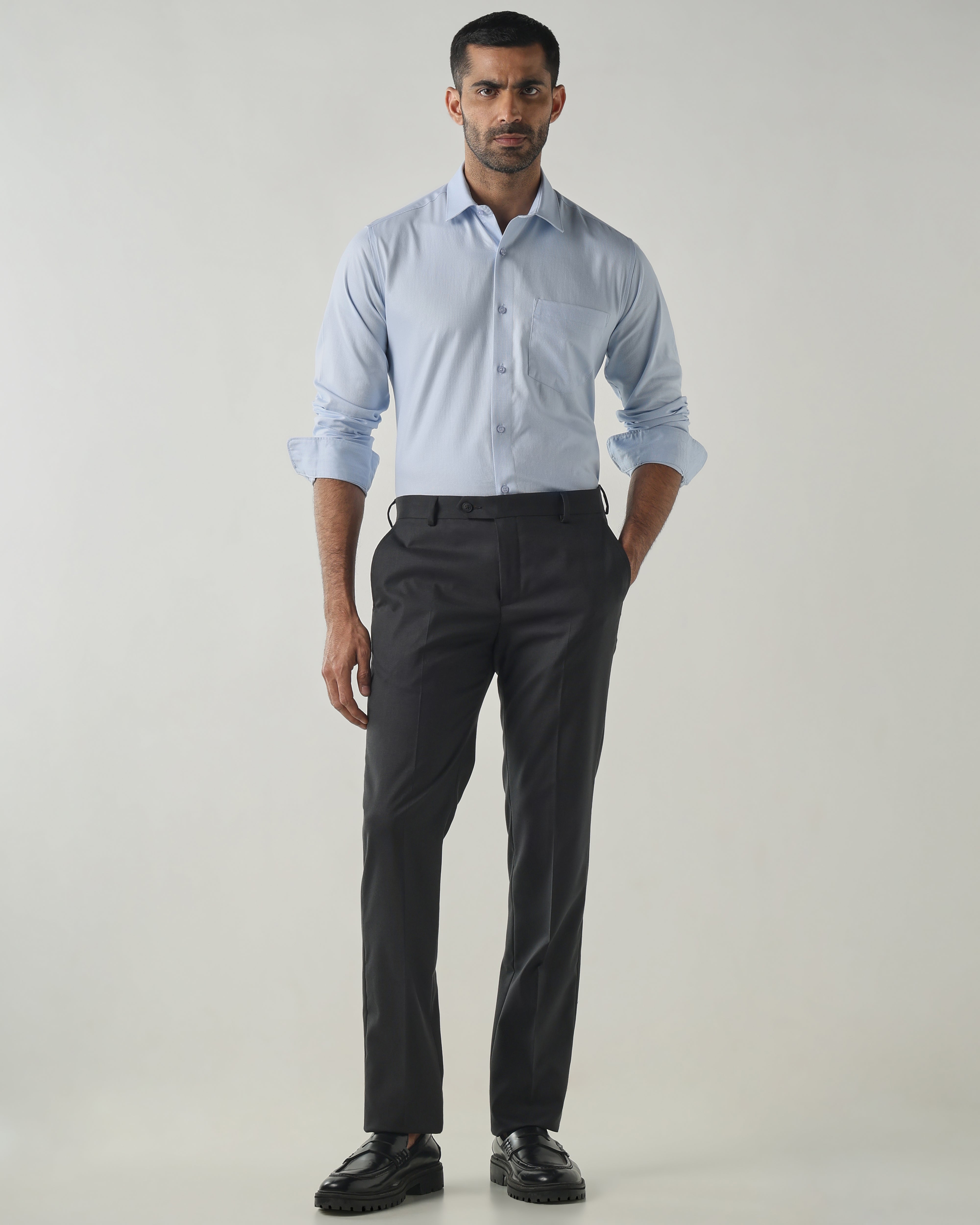 Sky Blue Slim Fit Fashion Formal Shirts