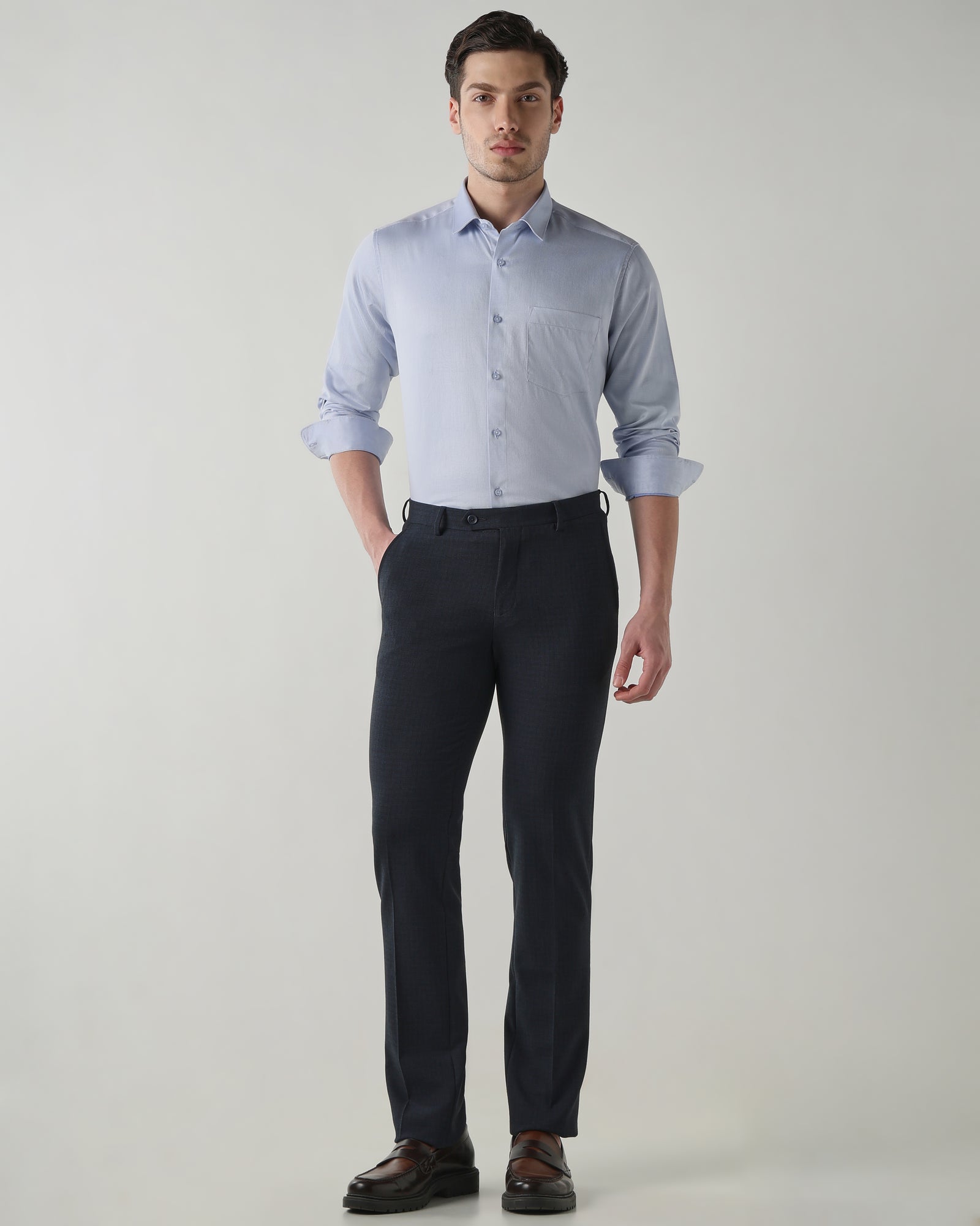 Men Regular Fit Shirt Sky Blue