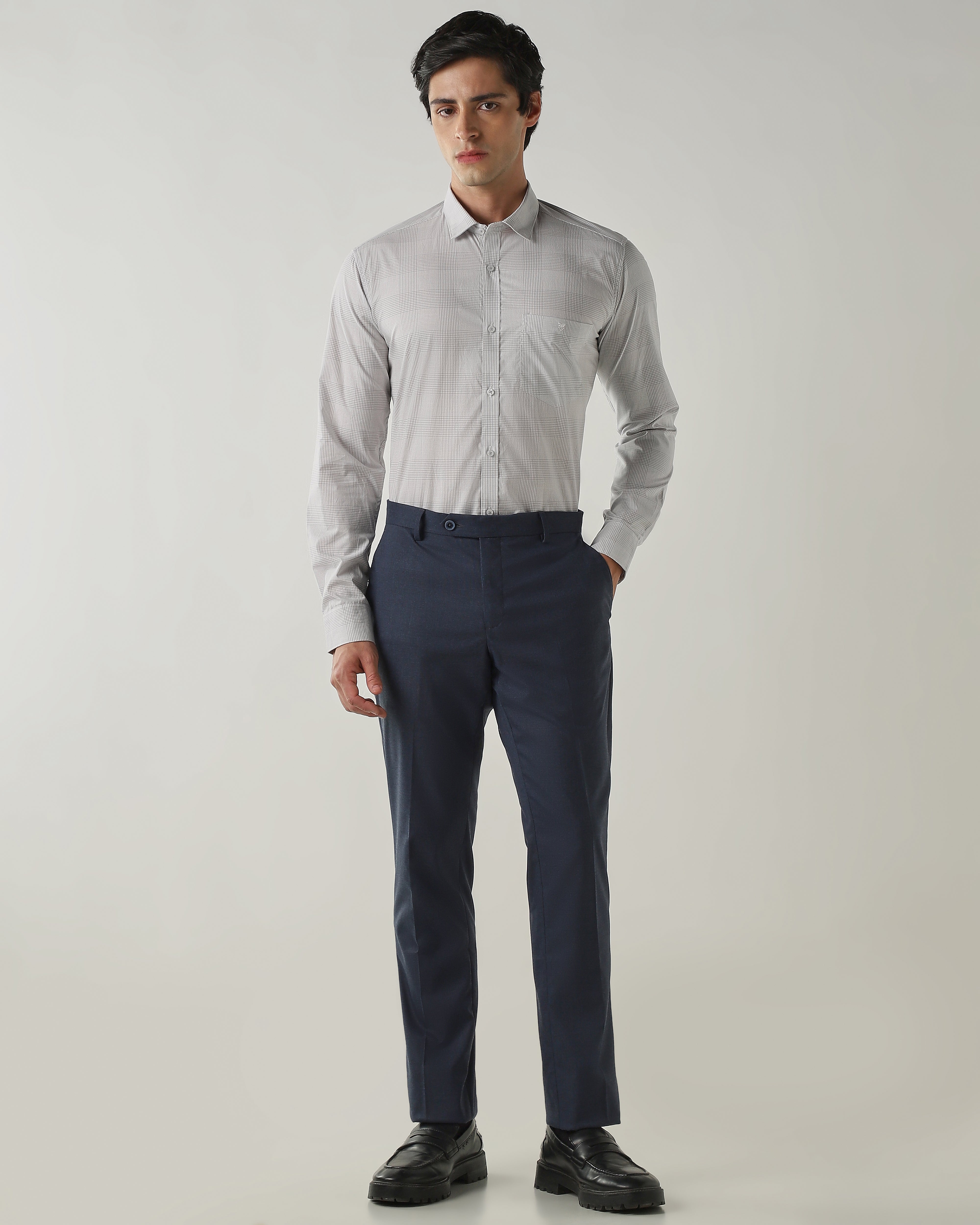 Slim Fit Shirt Light Grey/White