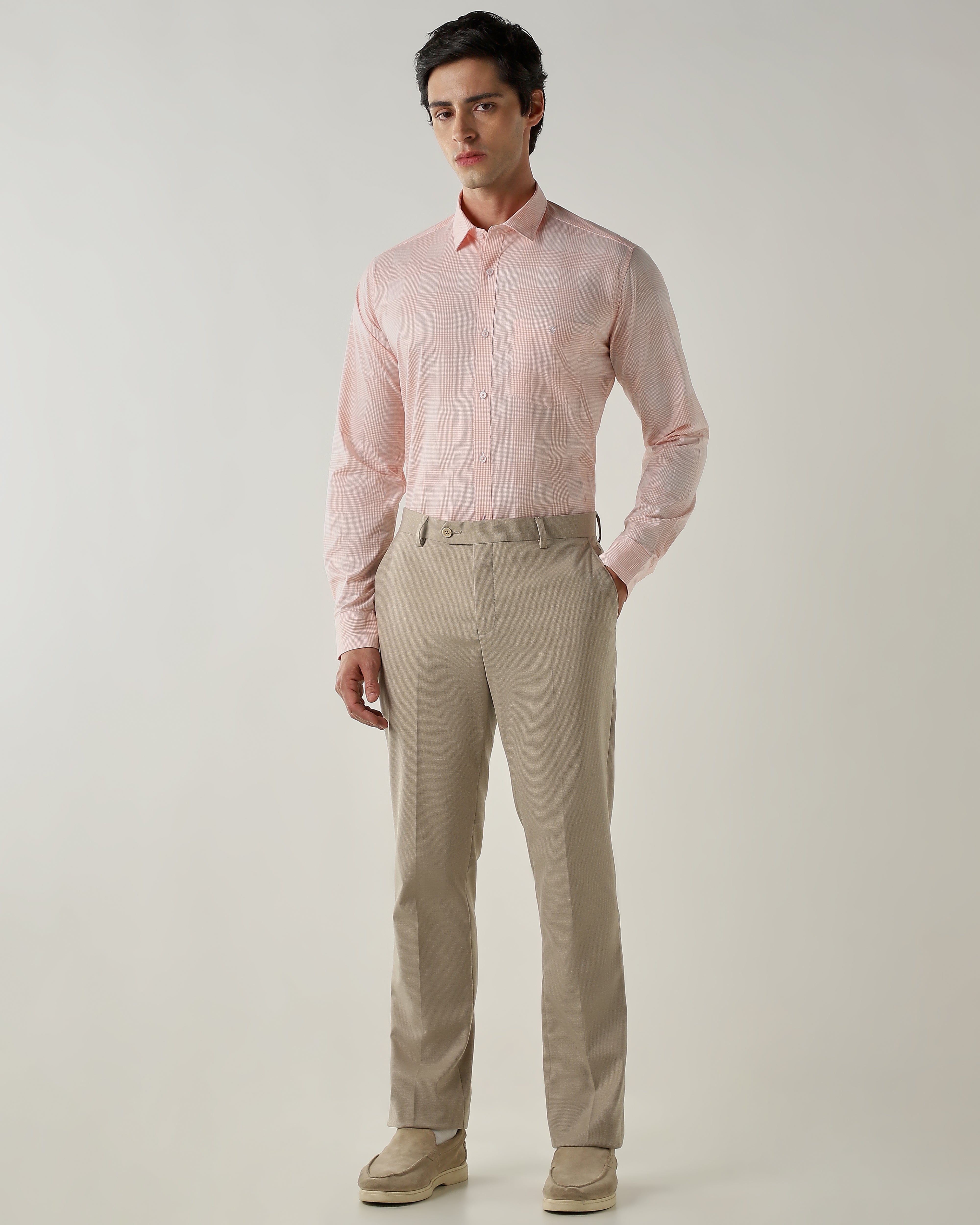Slim Fit Shirt Orange/White