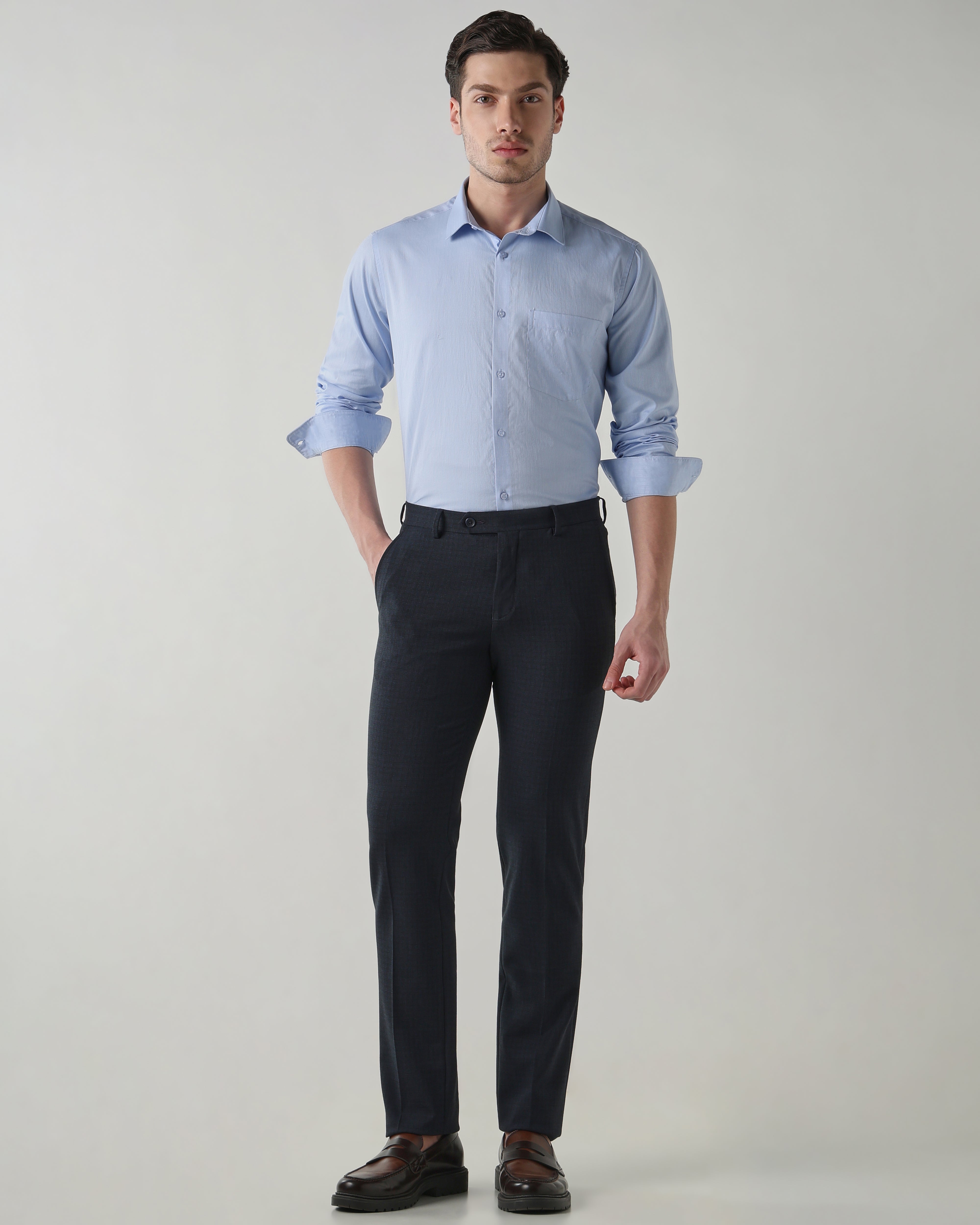 Men Regular Fit Shirt Sky Blue