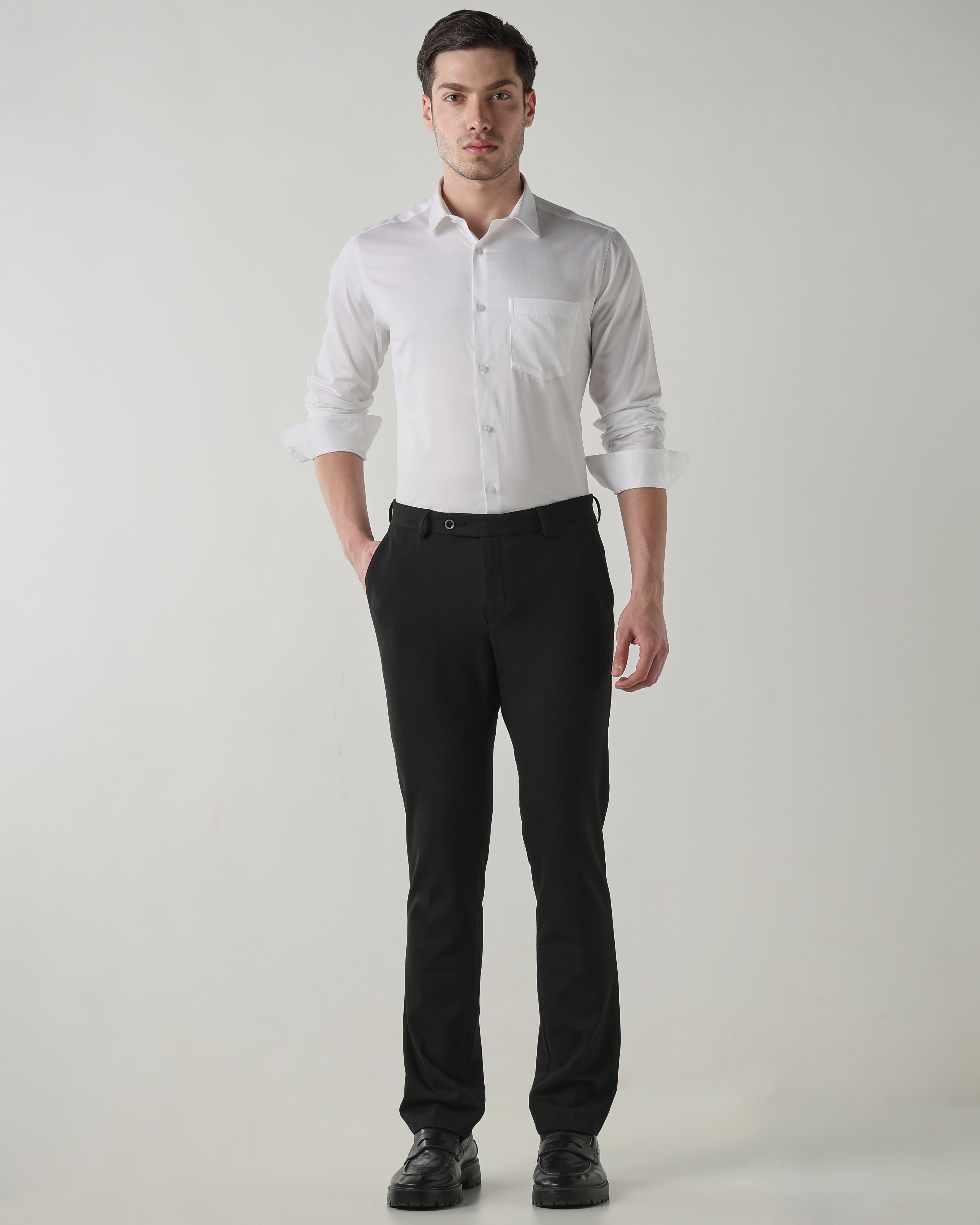 Men Slim Fit Shirt White