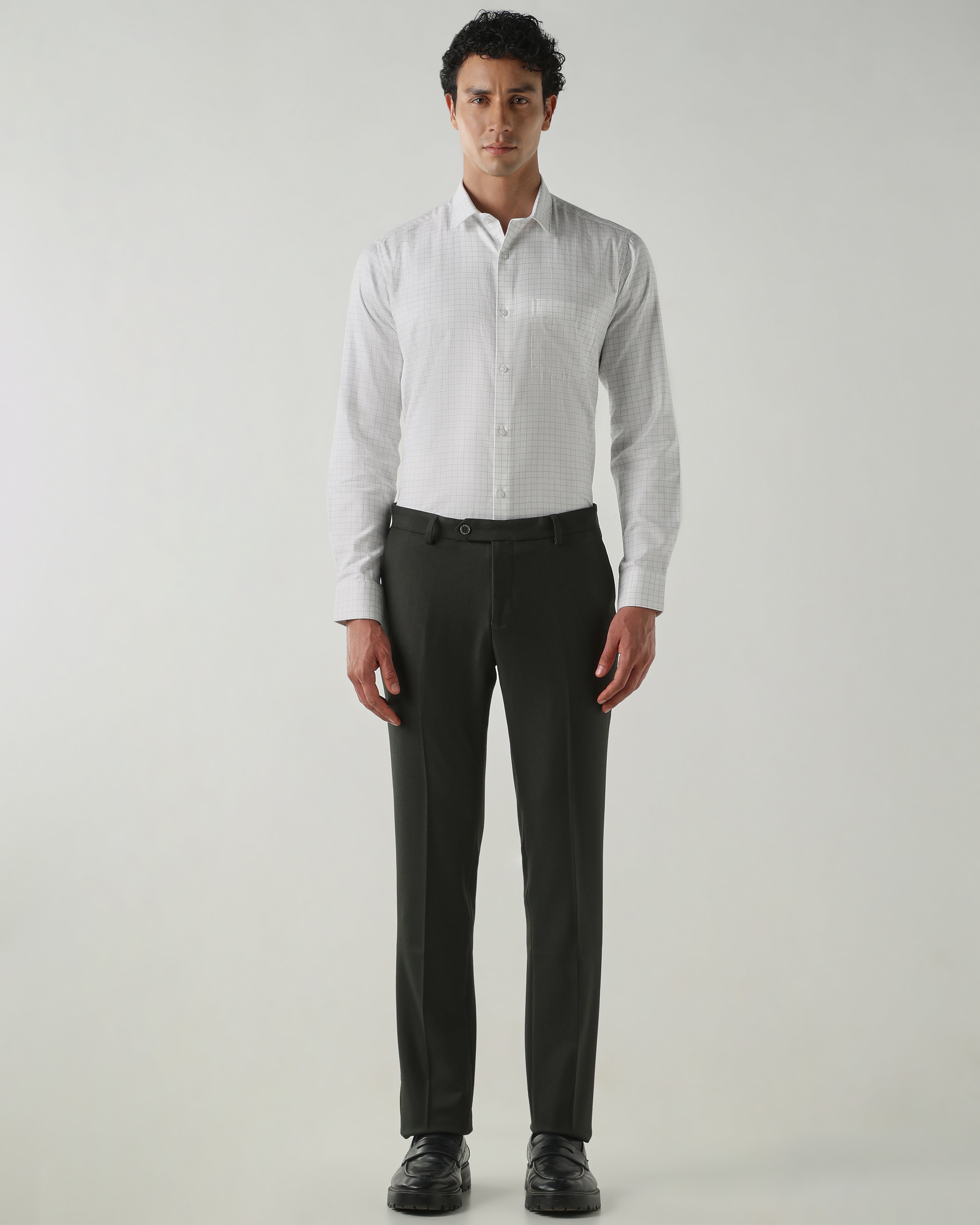 Men Slim Fit Shirts White
