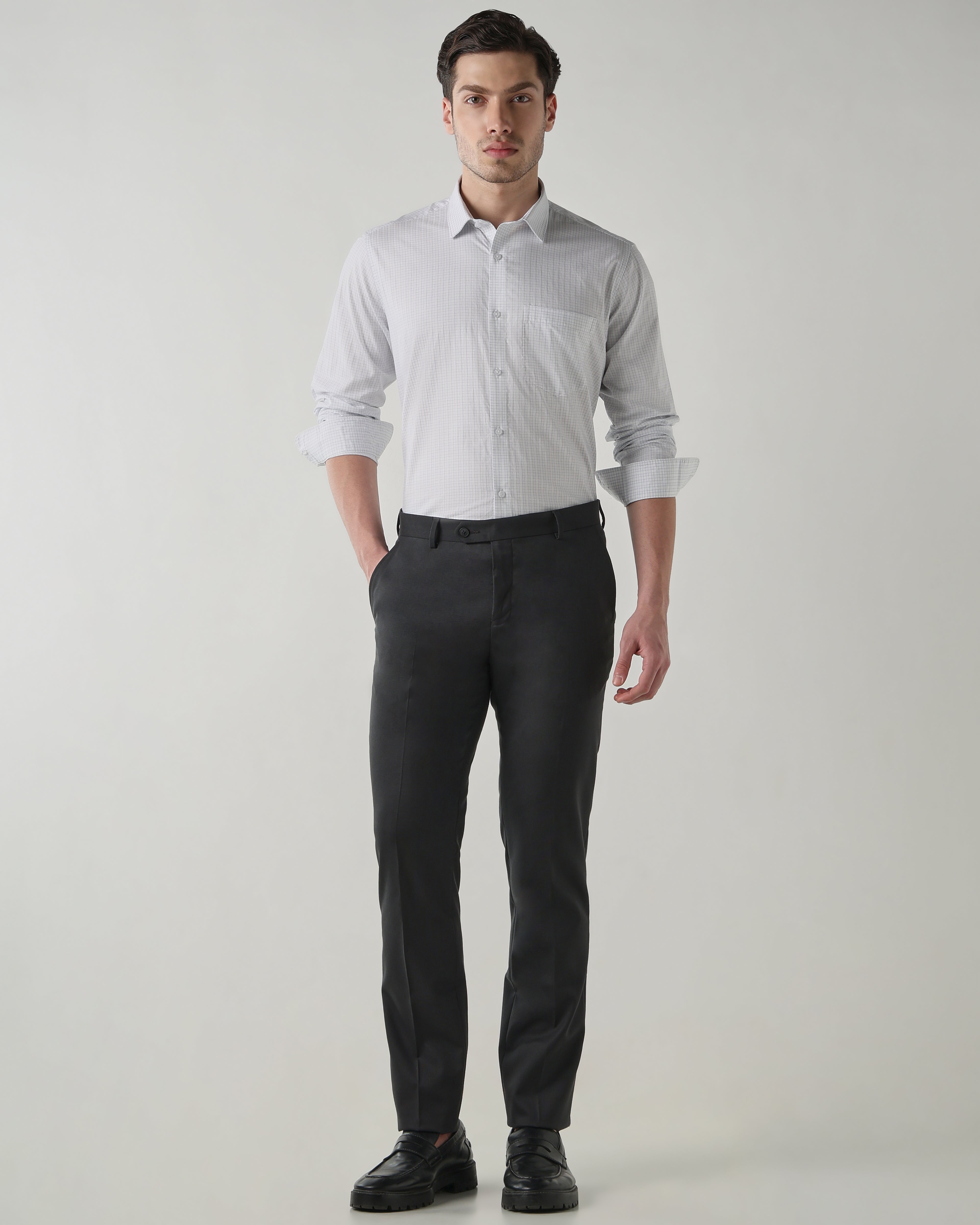 Men Regular Fit Shirt White/Blue