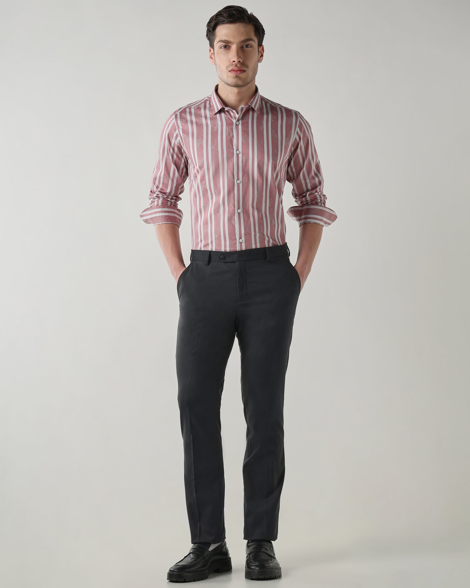 Men Regular Fit Shirt Pink