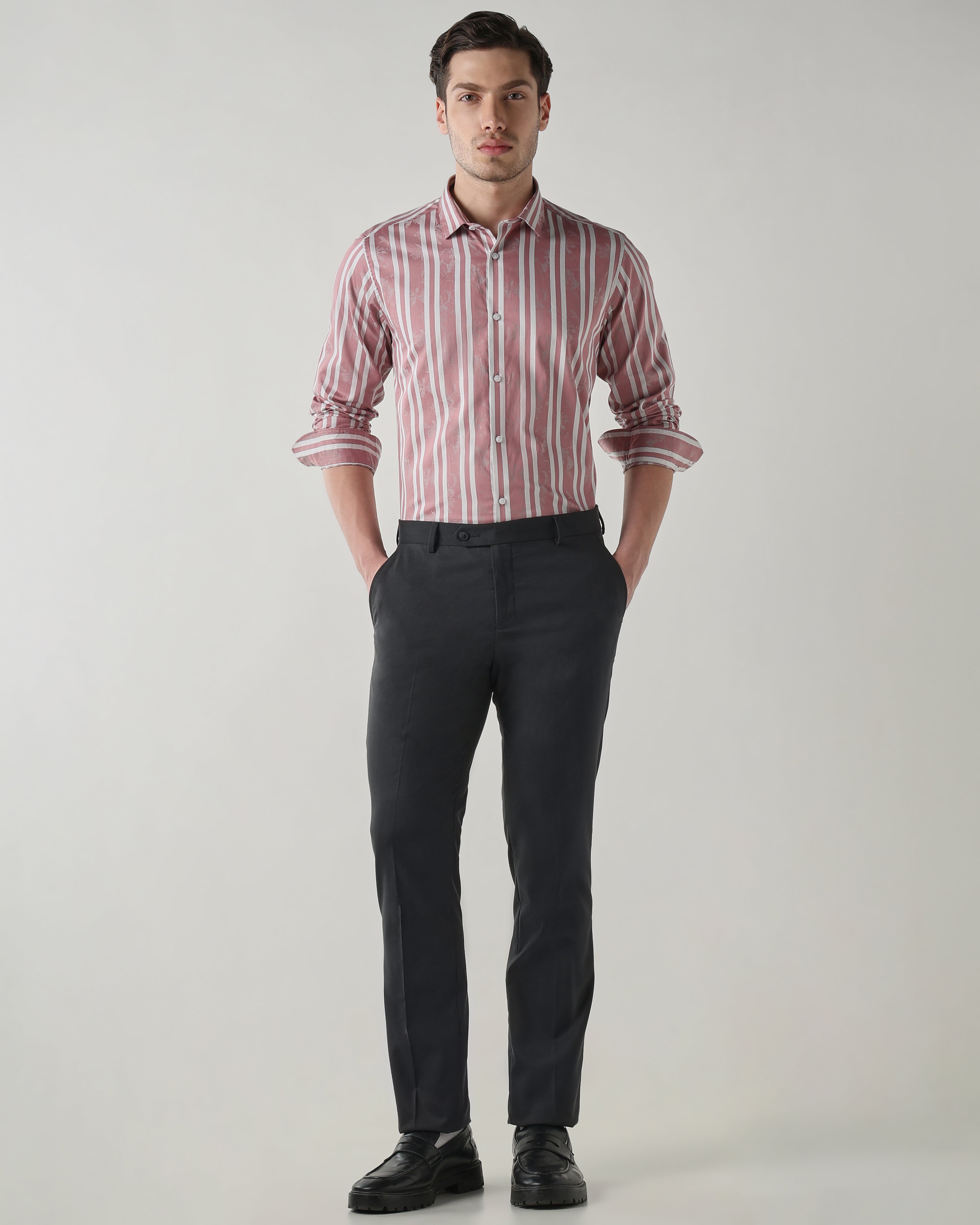 Men Regular Fit Shirt Pink
